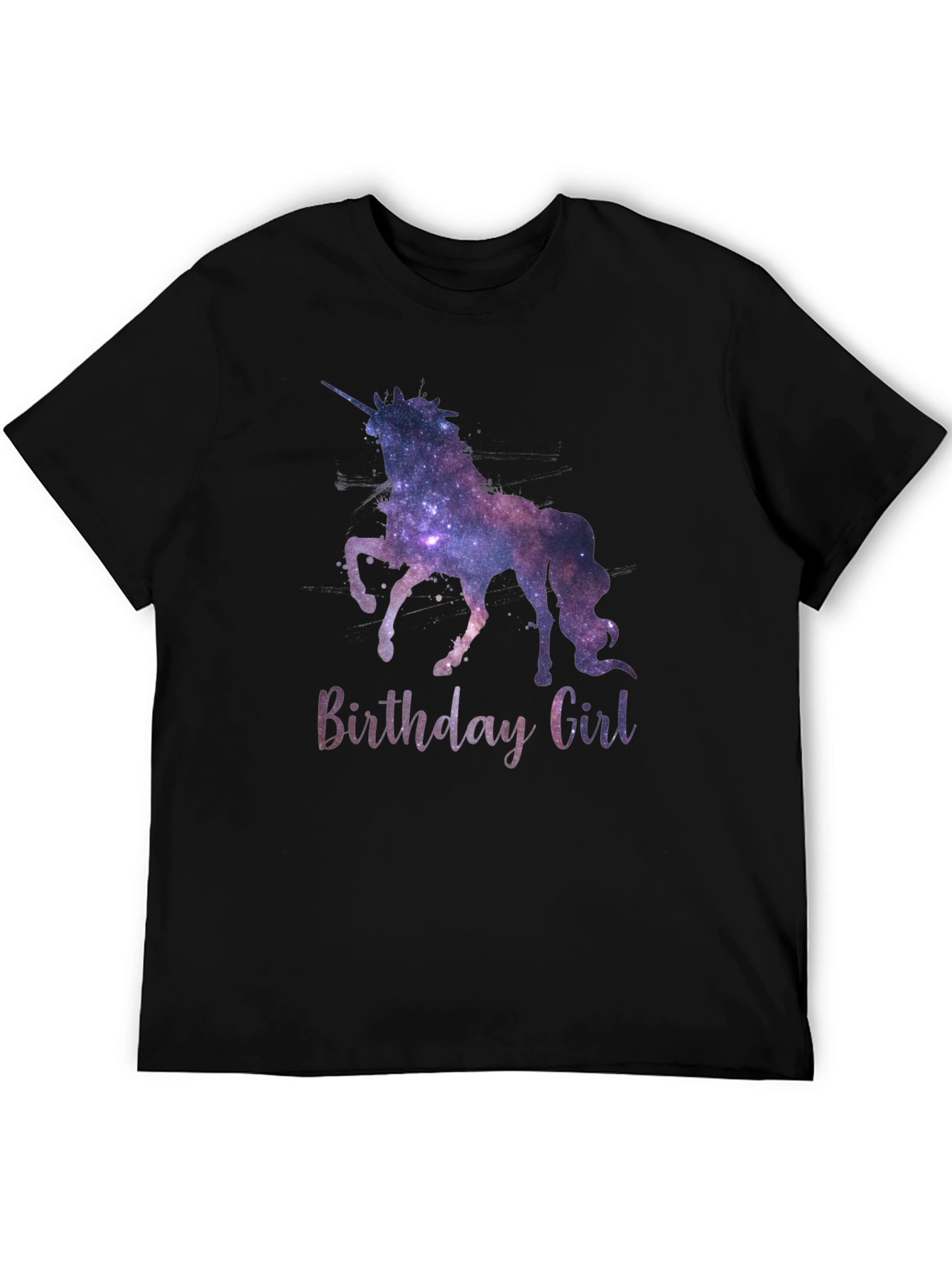 Unicorn Birthday Girl T-Shirt Galaxy Design