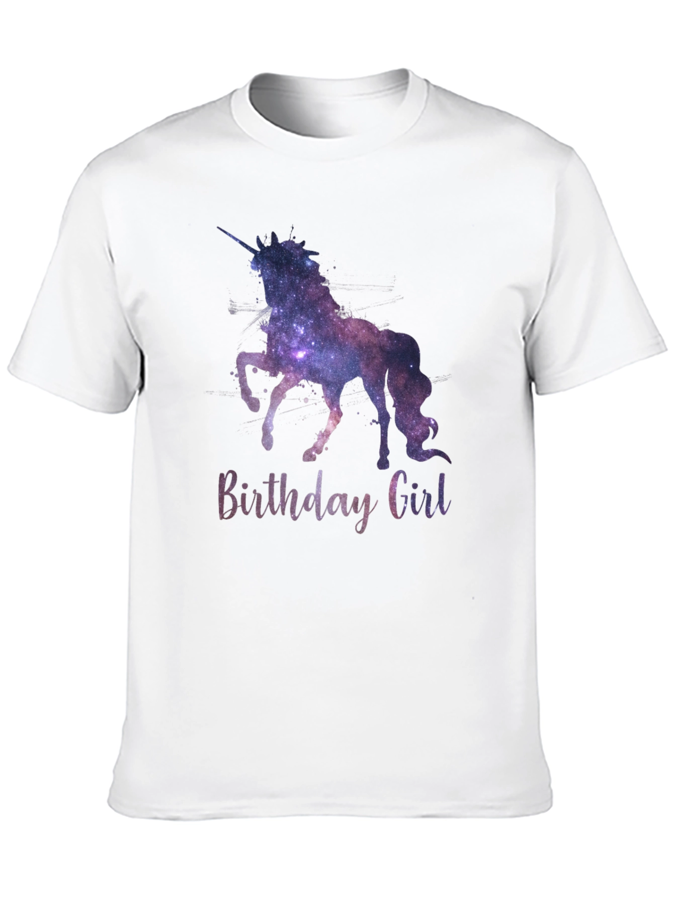 Unicorn Birthday Girl T-Shirt Galaxy Design