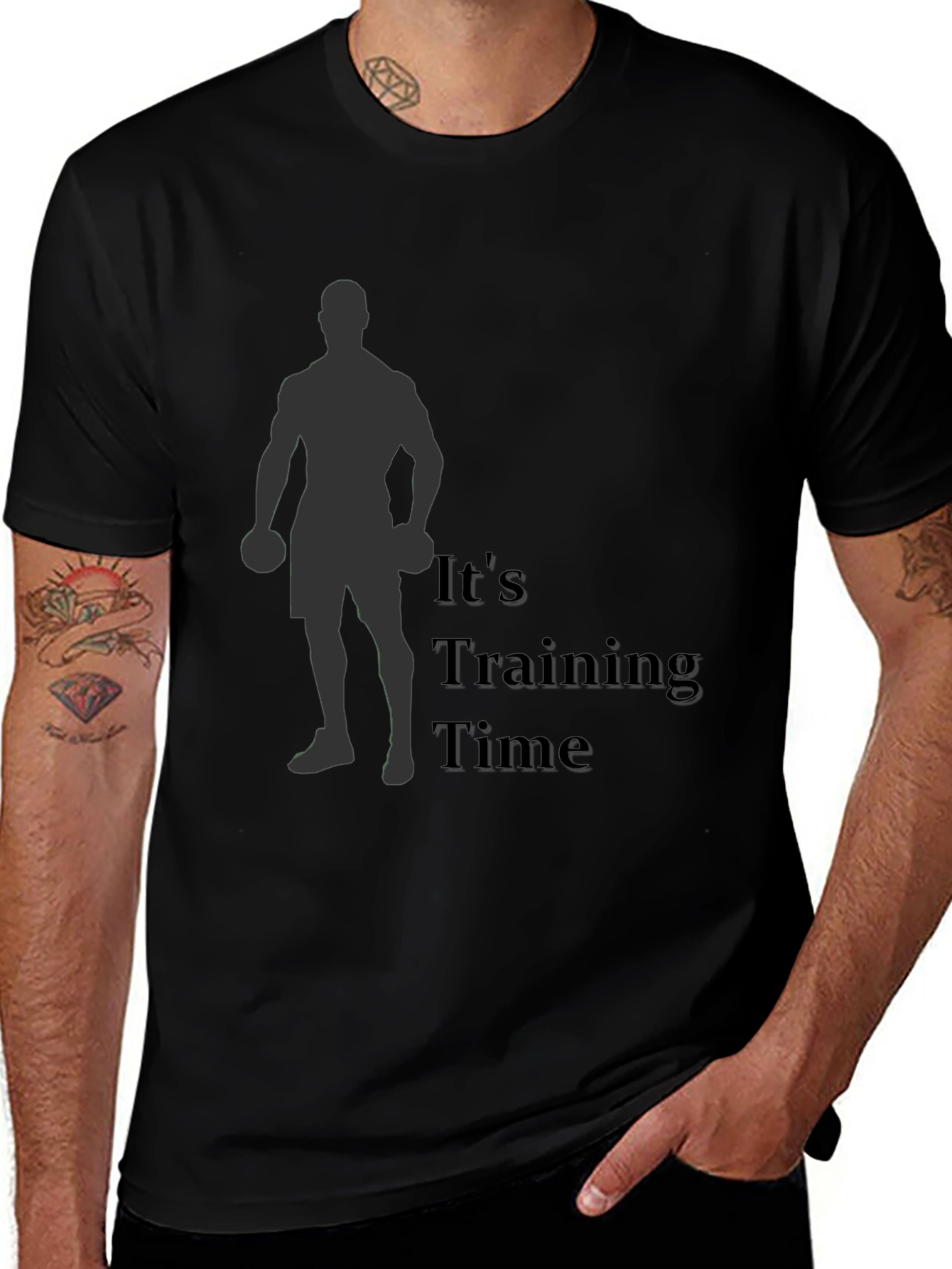 Its Training Time Mens Black T-Shirt
