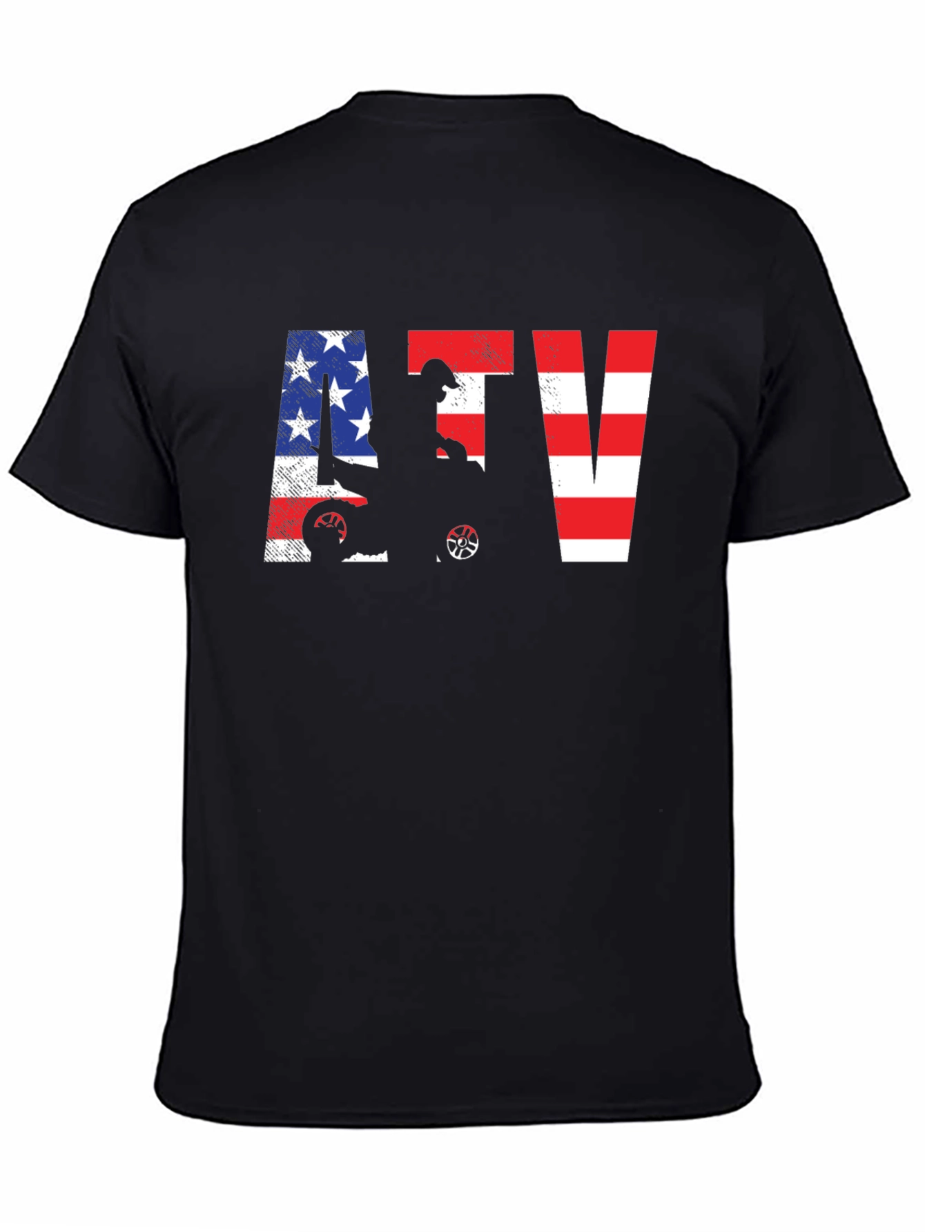 ATV American Flag Black T-Shirt