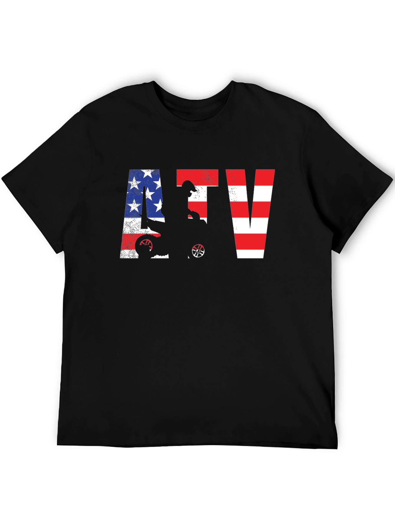 ATV American Flag Black T-Shirt