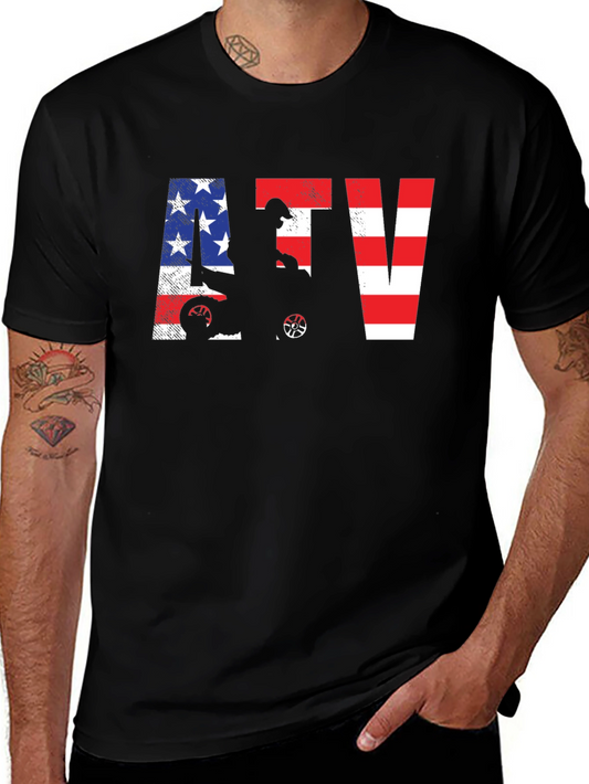 ATV American Flag Black T-Shirt