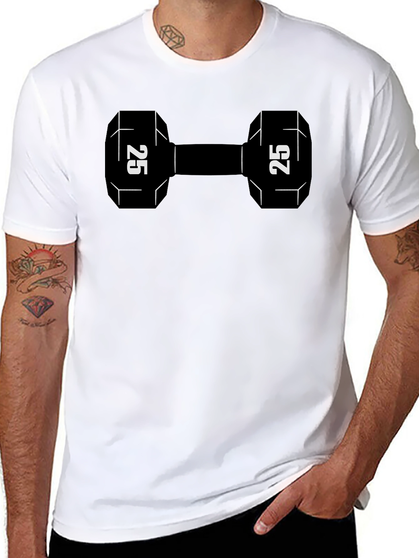 Workout Ready: 25lb Dumbbell Graphic T-Shirt