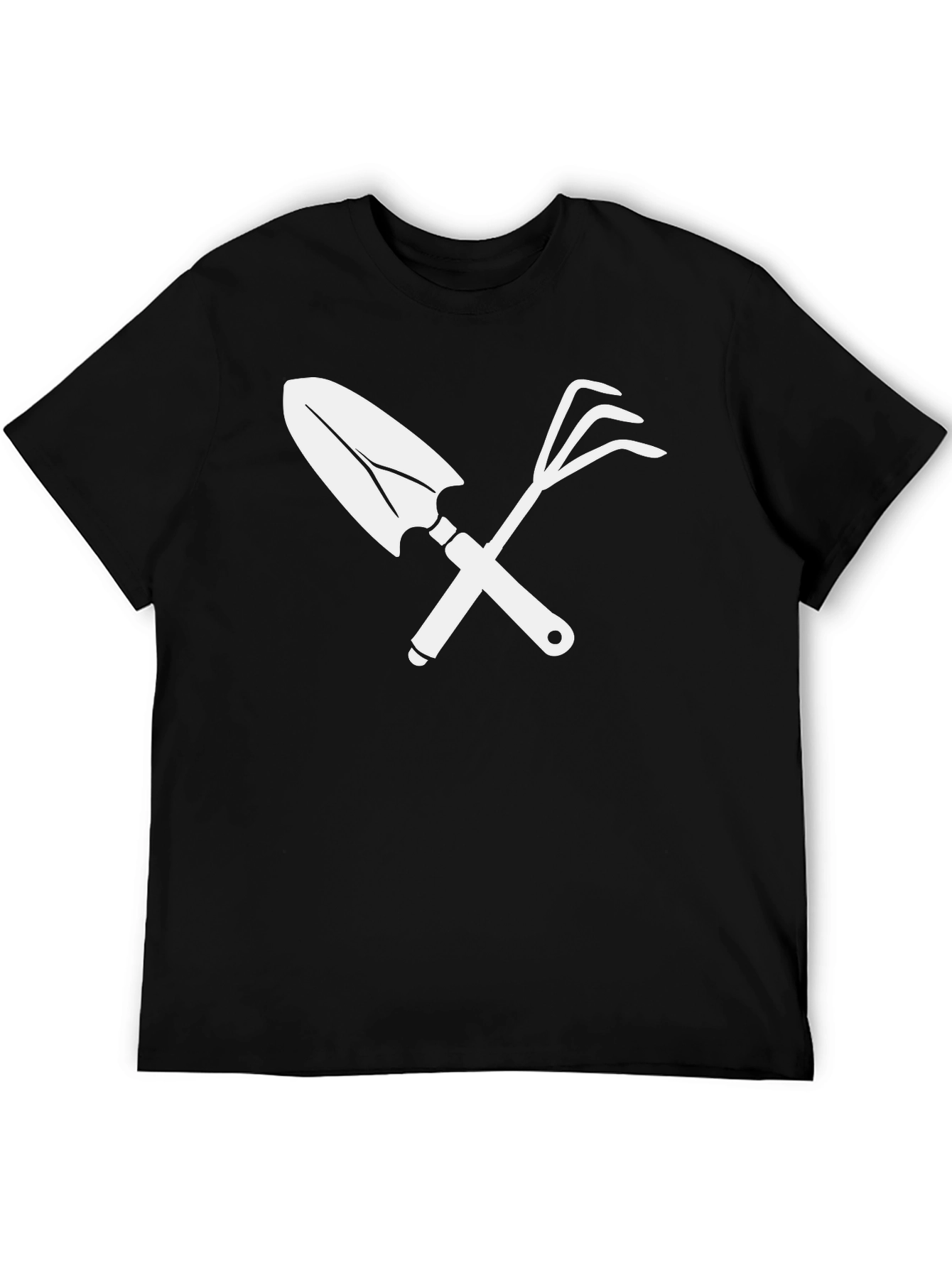 Gardening Tool Graphic Tee - Black Cotton T-Shirt