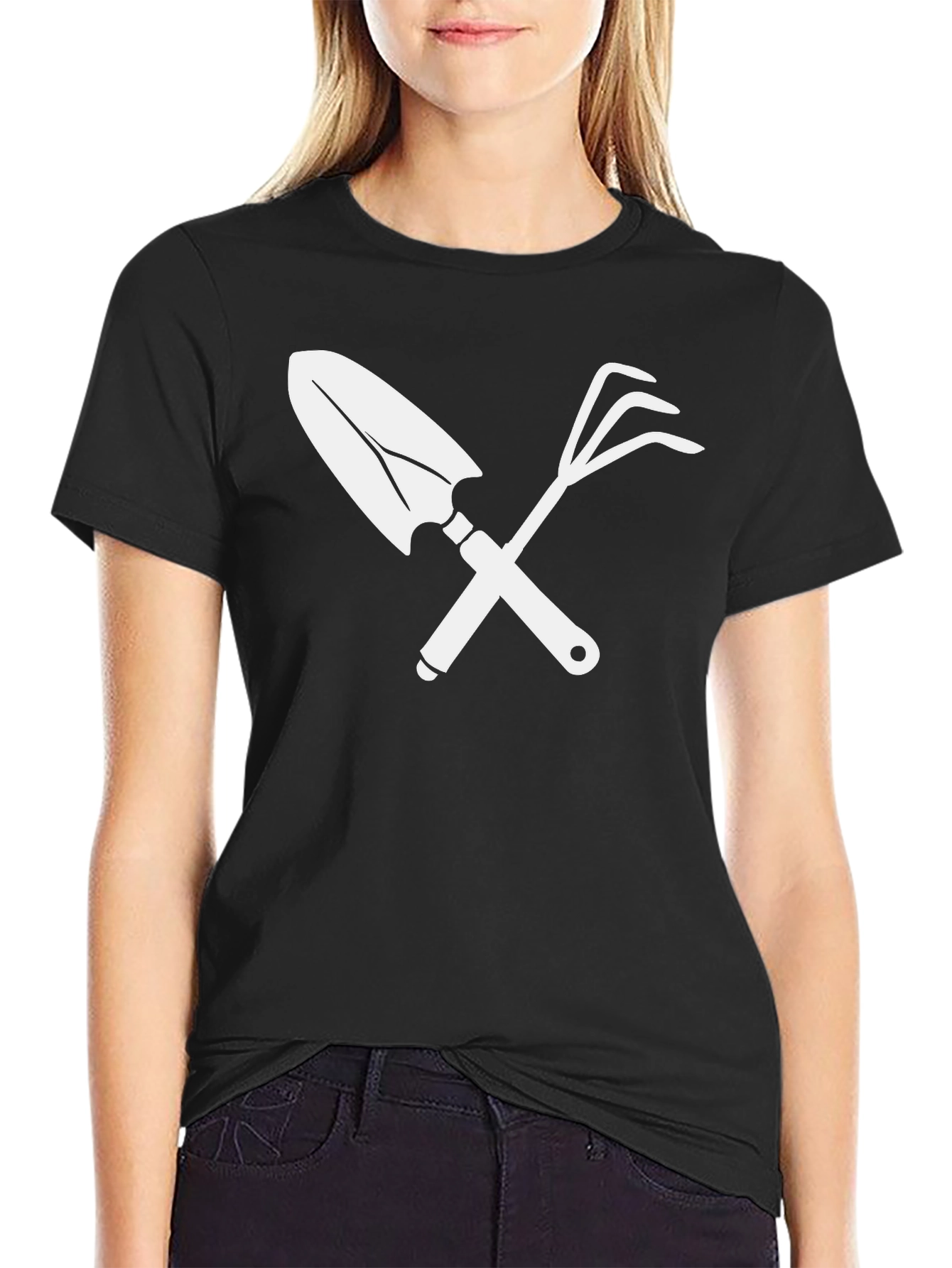 Gardening Tool Graphic Tee - Black Cotton T-Shirt