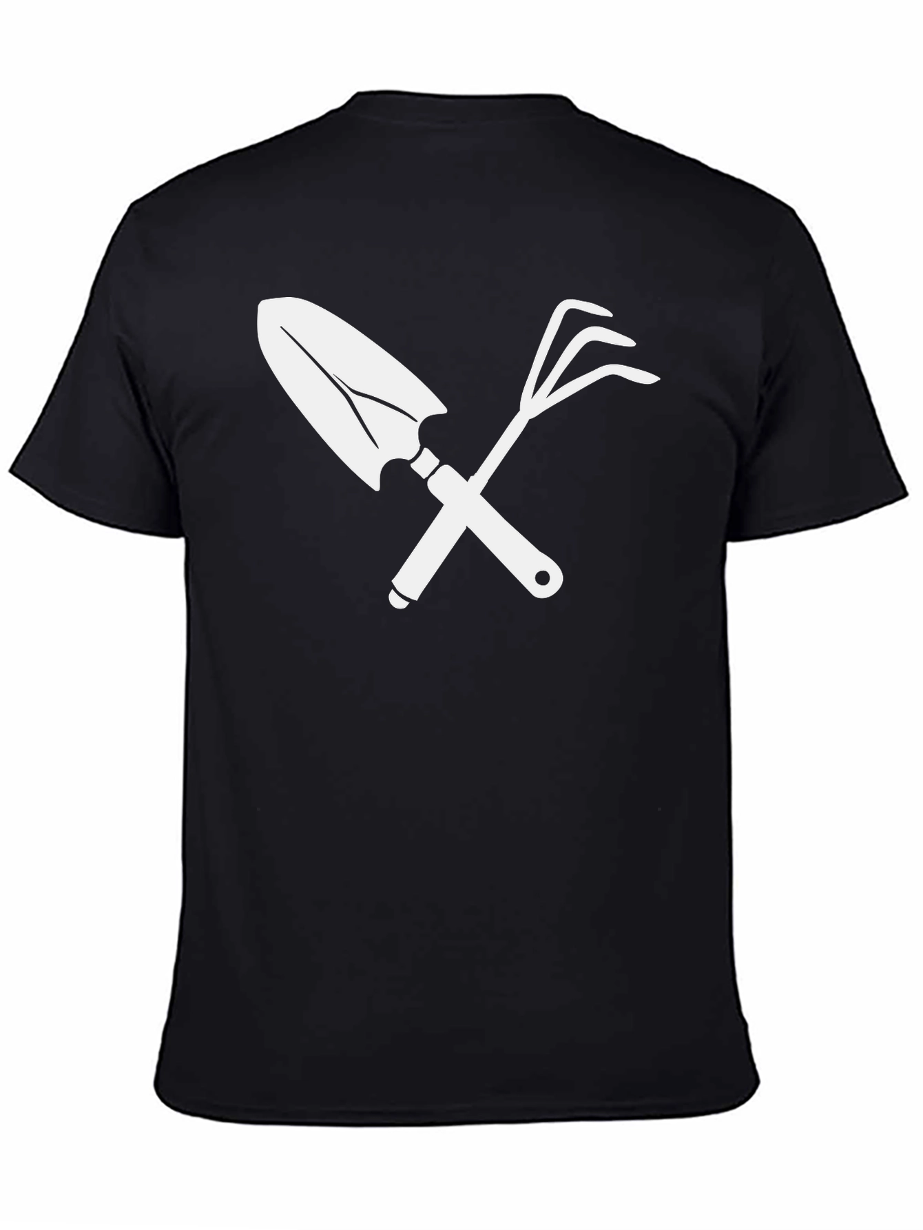 Gardening Tool Graphic Tee - Black Cotton T-Shirt