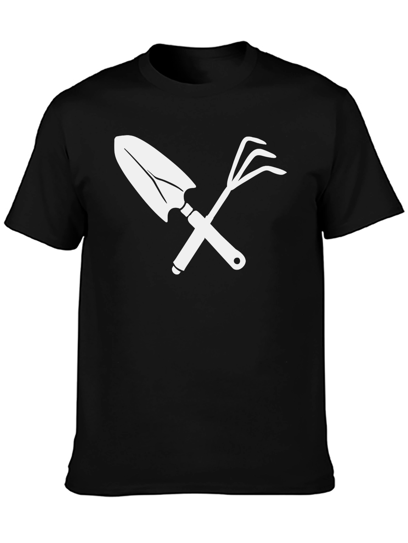 Gardening Tool Graphic Tee - Black Cotton T-Shirt