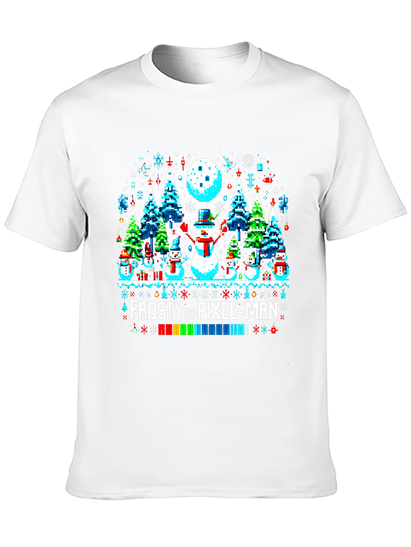 Frosty the Pixel-Man Christmas T-Shirt