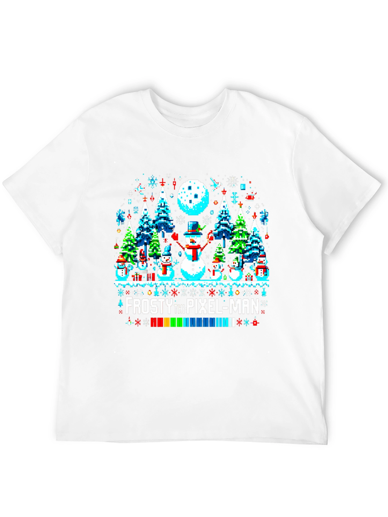 Frosty the Pixel-Man Christmas T-Shirt