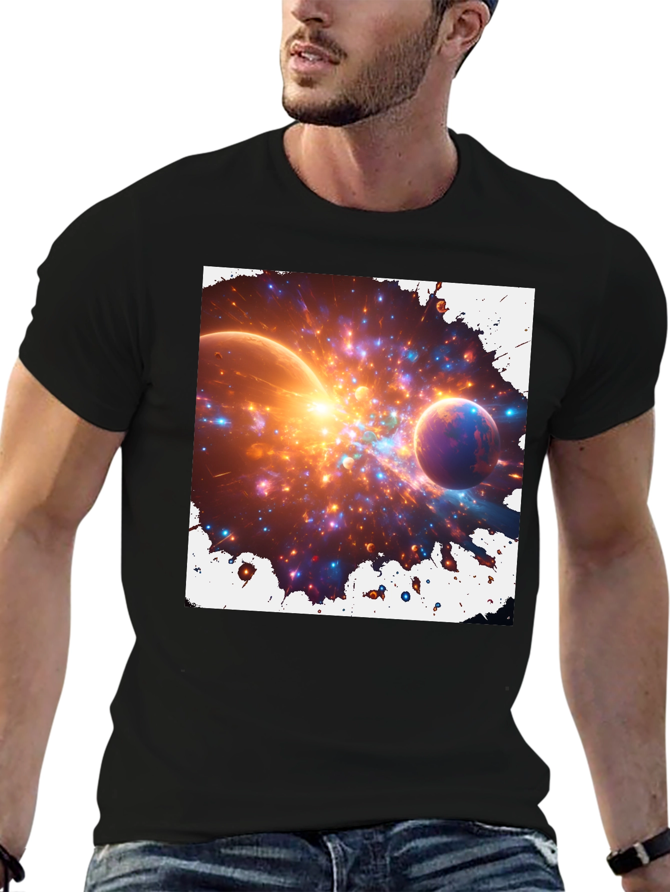 Nebula Blast Tee - Cosmic Graphic Print T-Shirt