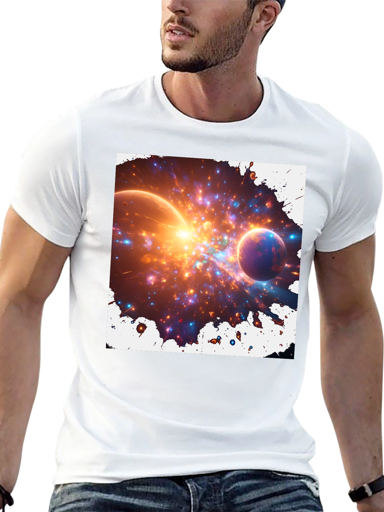 Nebula Blast Tee - Cosmic Graphic Print T-Shirt