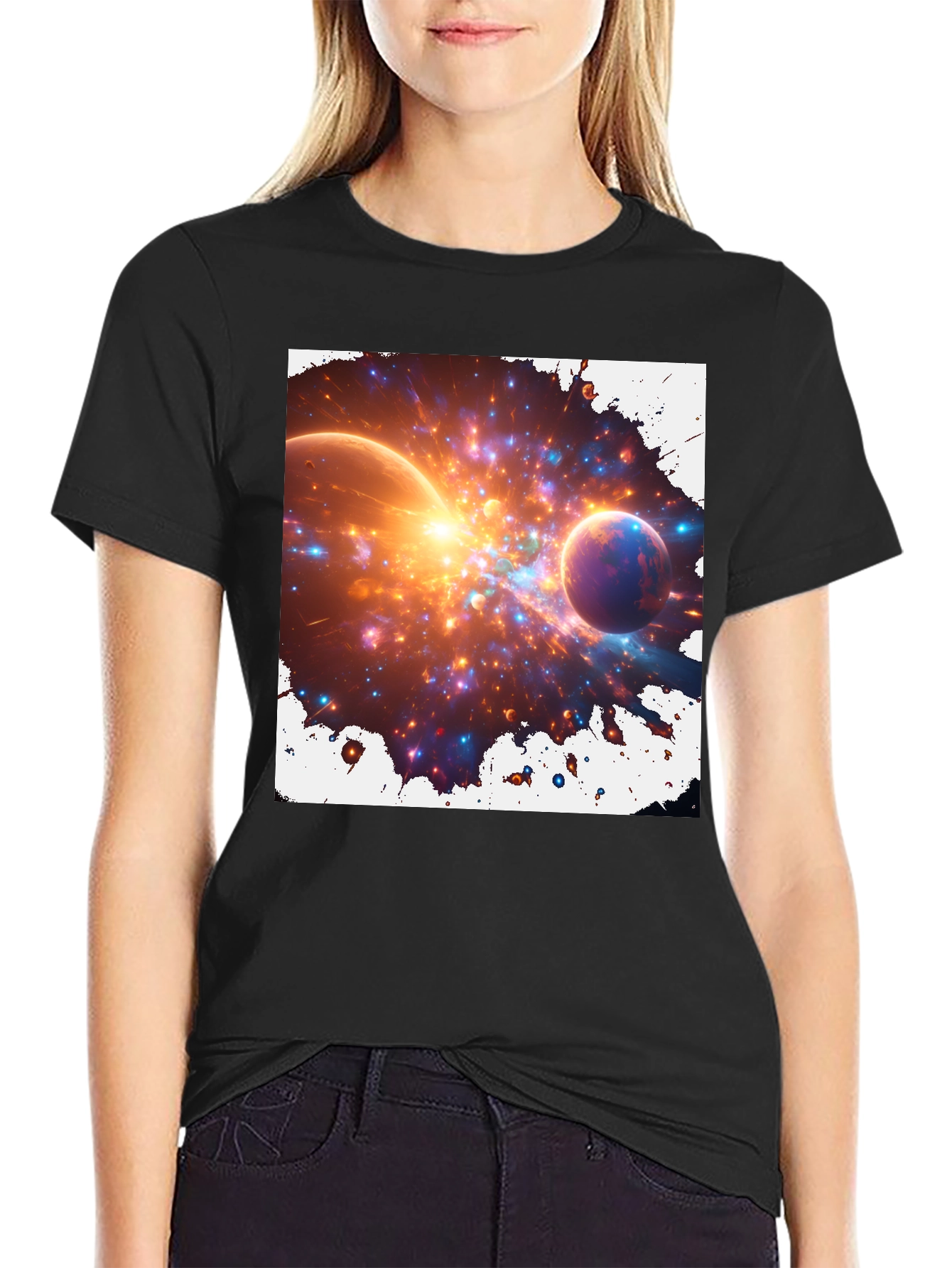 Nebula Blast Tee - Cosmic Graphic Print T-Shirt