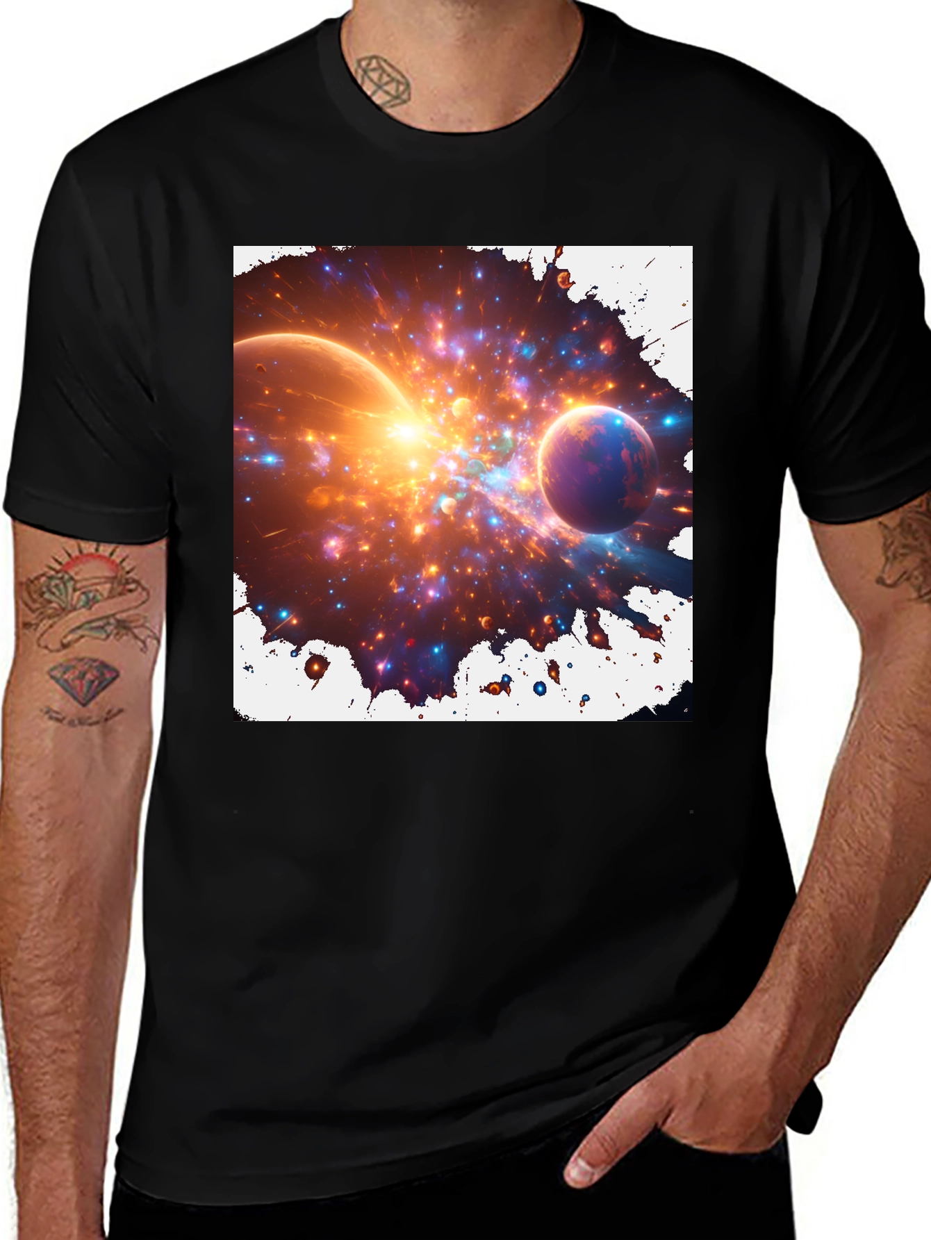 Nebula Blast Tee - Cosmic Graphic Print T-Shirt