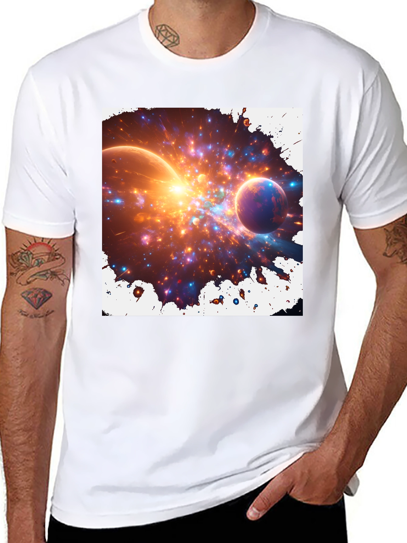 Nebula Blast Tee - Cosmic Graphic Print T-Shirt