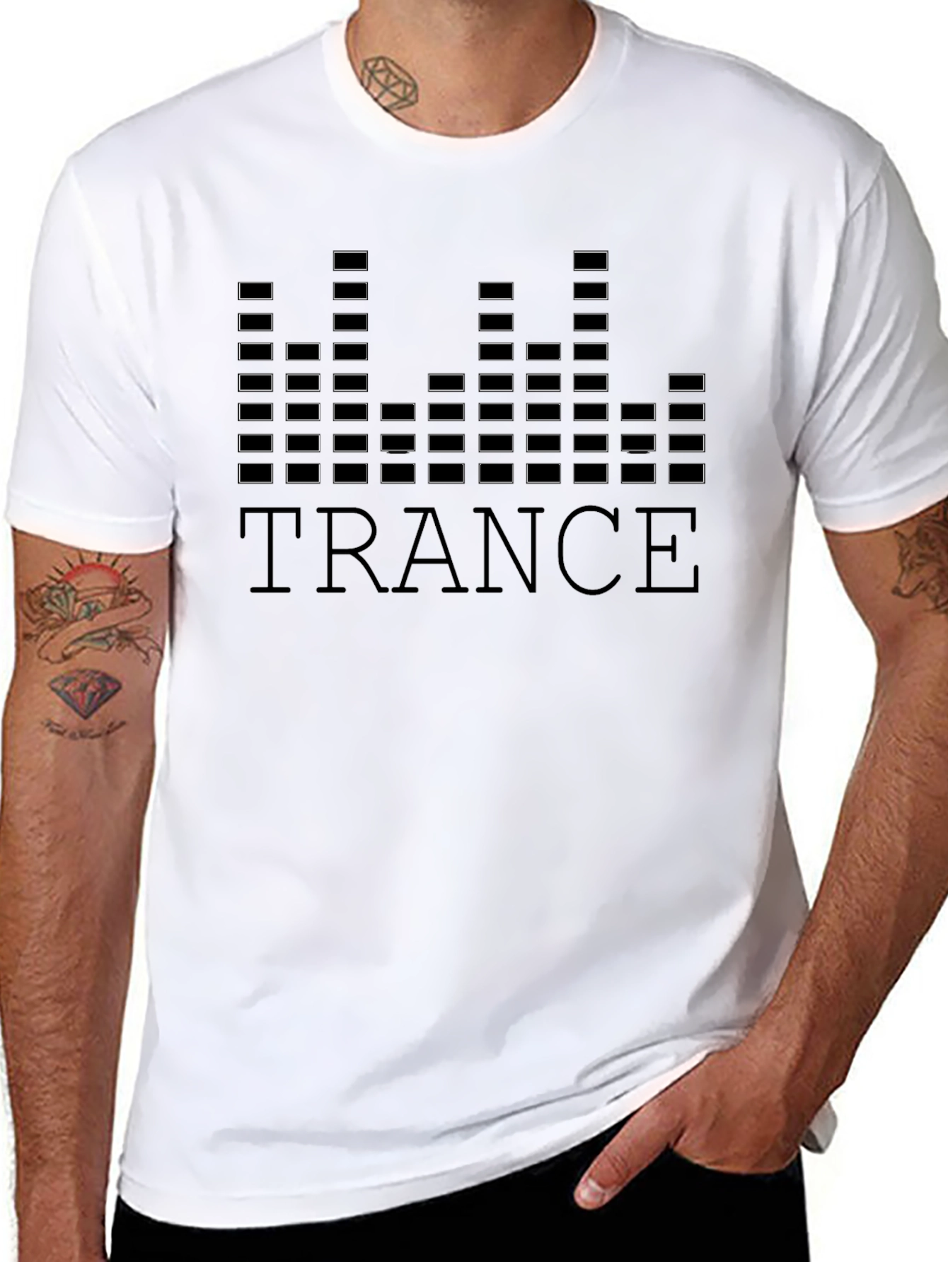 Trance Music Graphic Tee - Black Cotton Blend