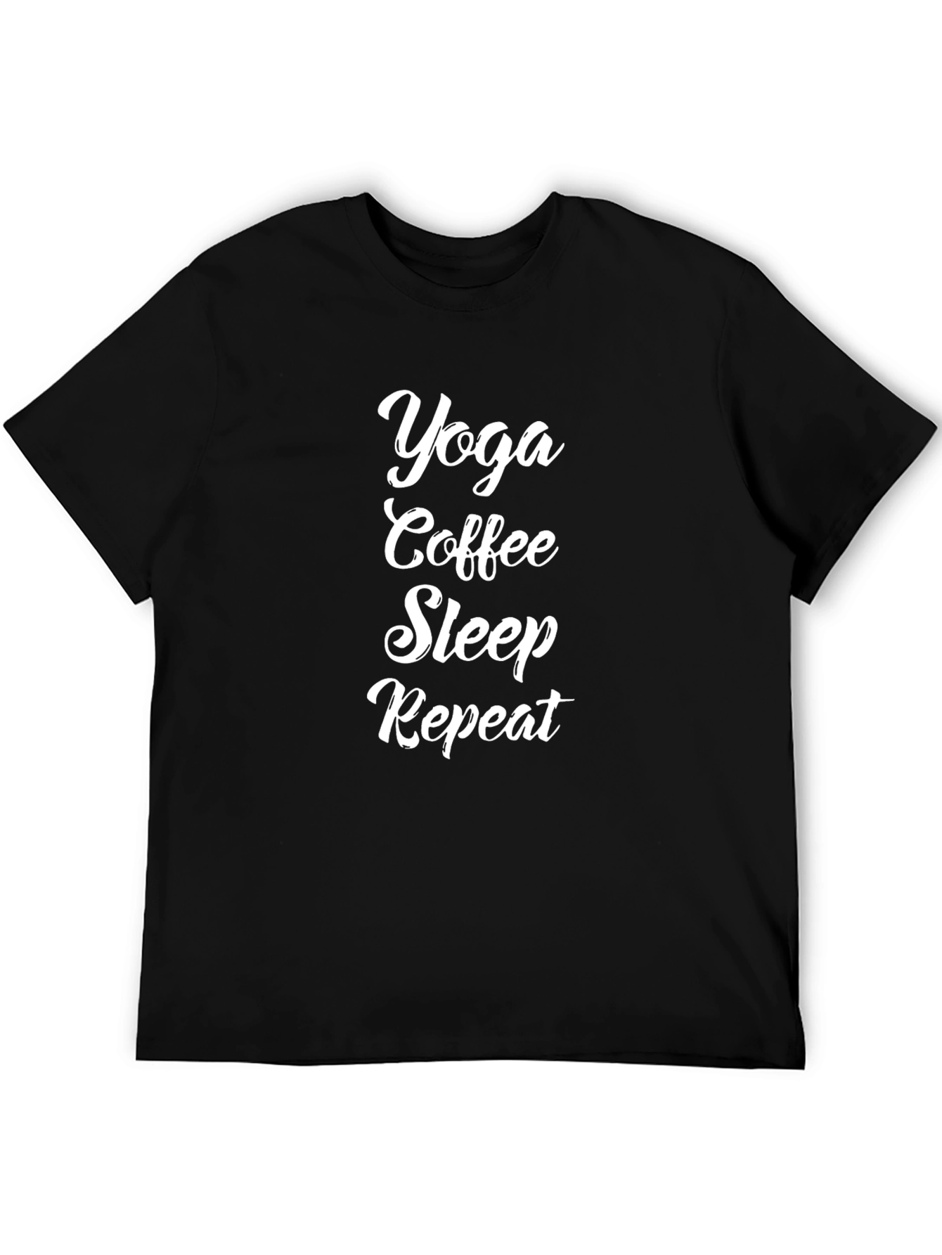 Yoga Coffee Sleep Repeat Mens Graphic Tee