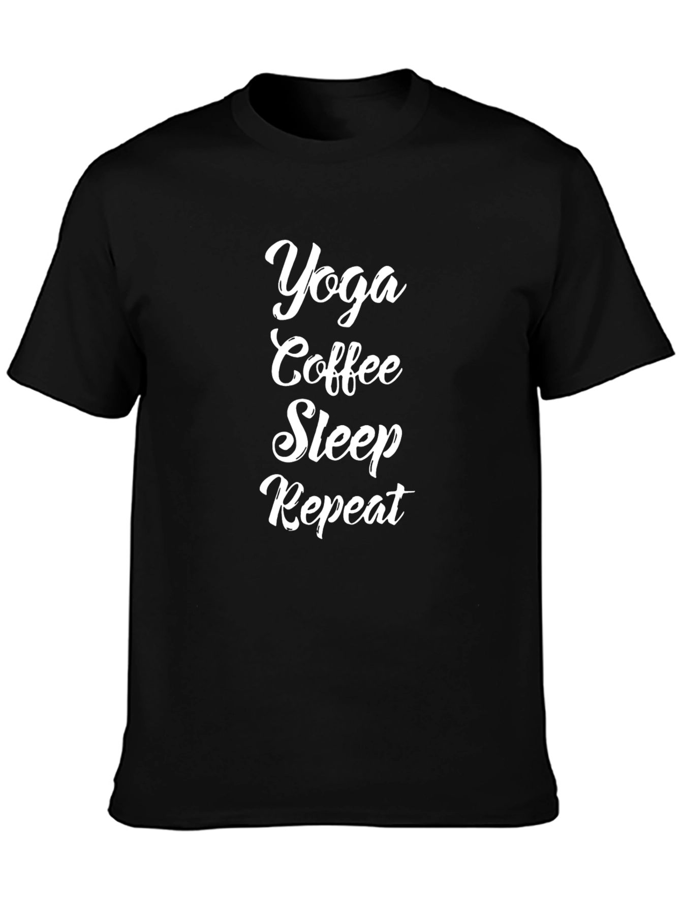 Yoga Coffee Sleep Repeat Mens Graphic Tee