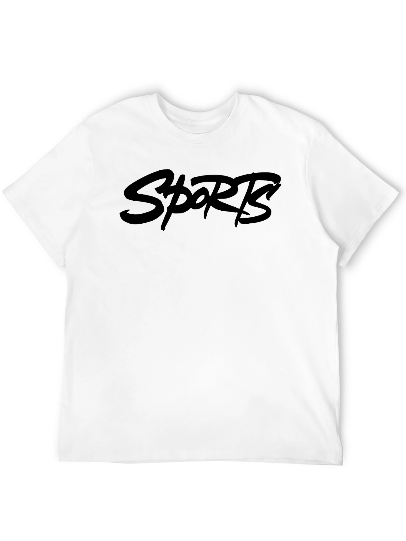 Black SPORTS Graphic Tee - Casual Style