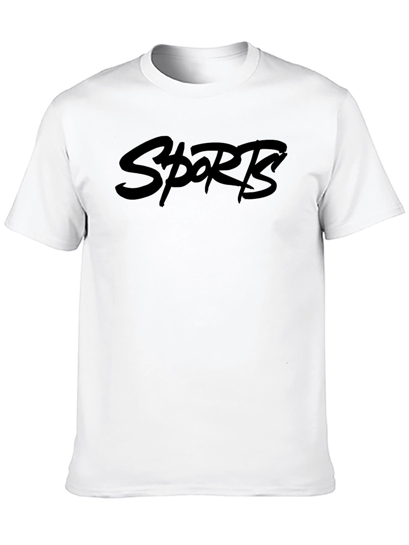 Black SPORTS Graphic Tee - Casual Style