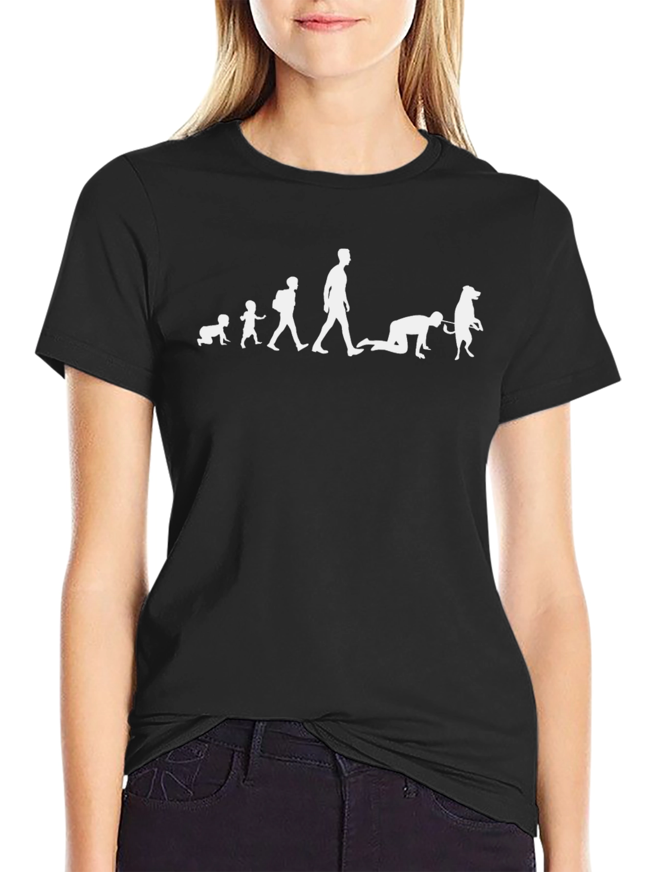 Evolution of Man Dog Lover Black T-Shirt