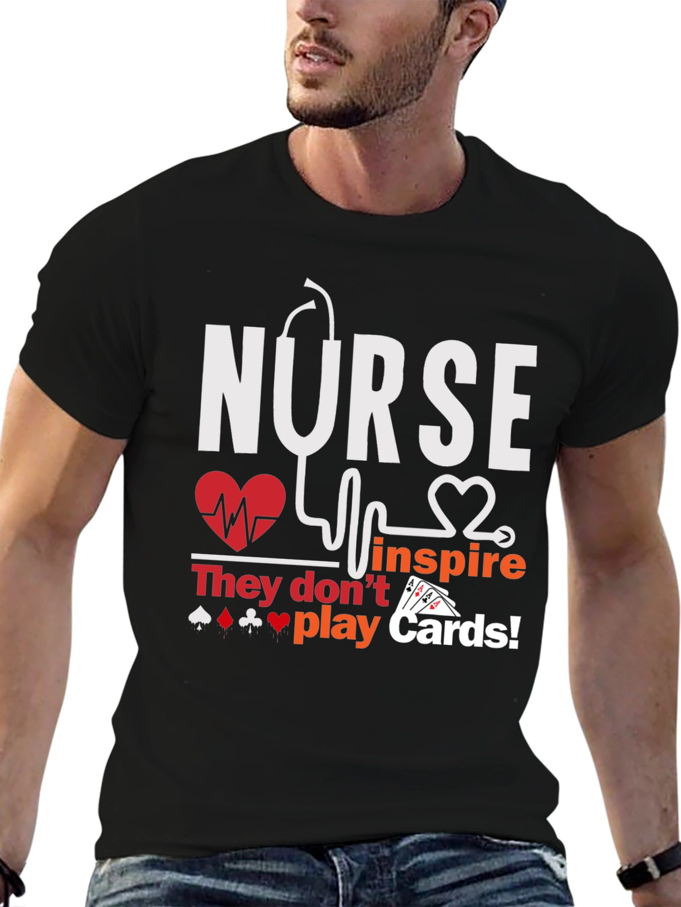 Nurse Inspire T-Shirt - Playing Card Design