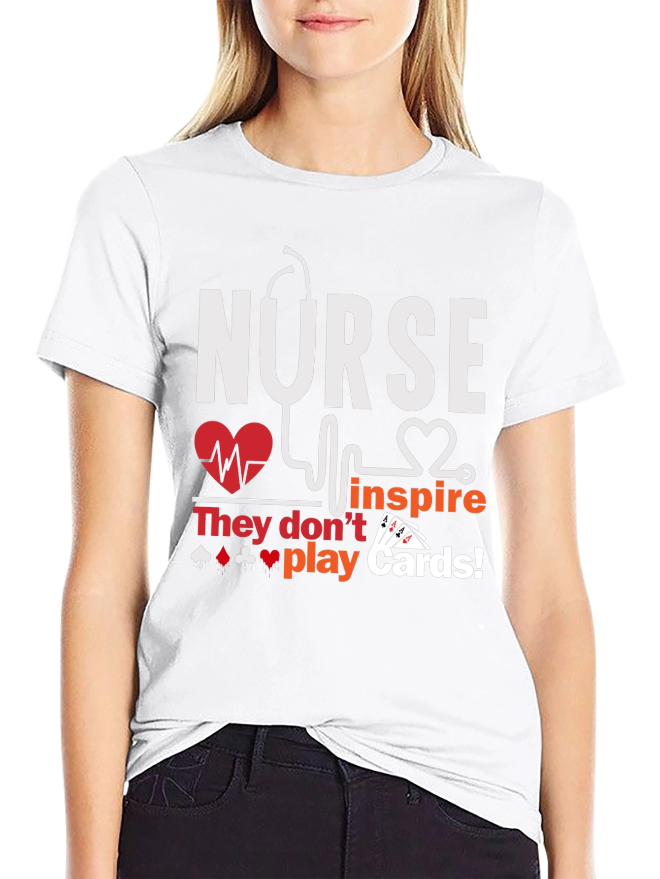 Nurse Inspire T-Shirt - Playing Card Design