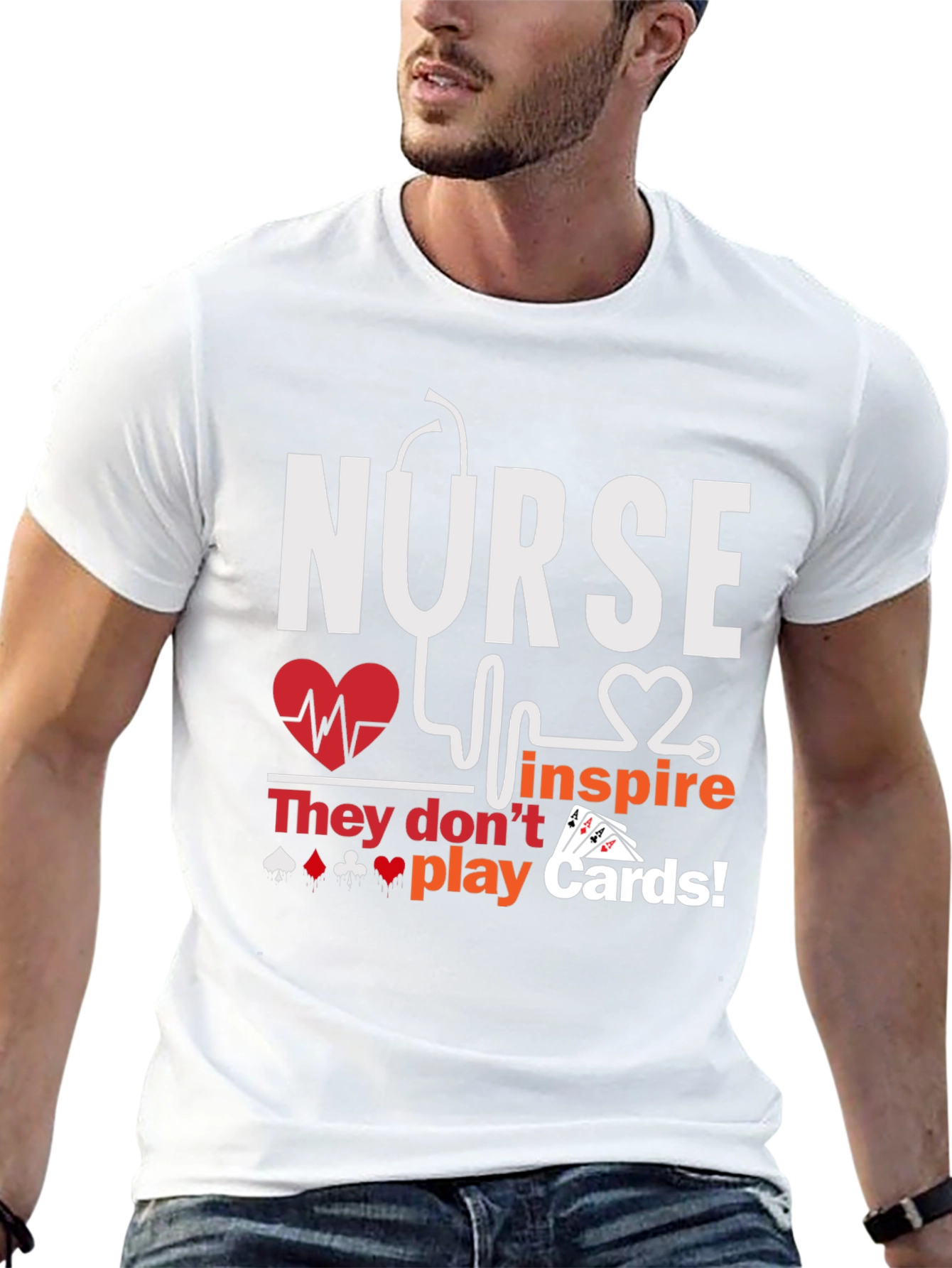 Nurse Inspire T-Shirt - Playing Card Design