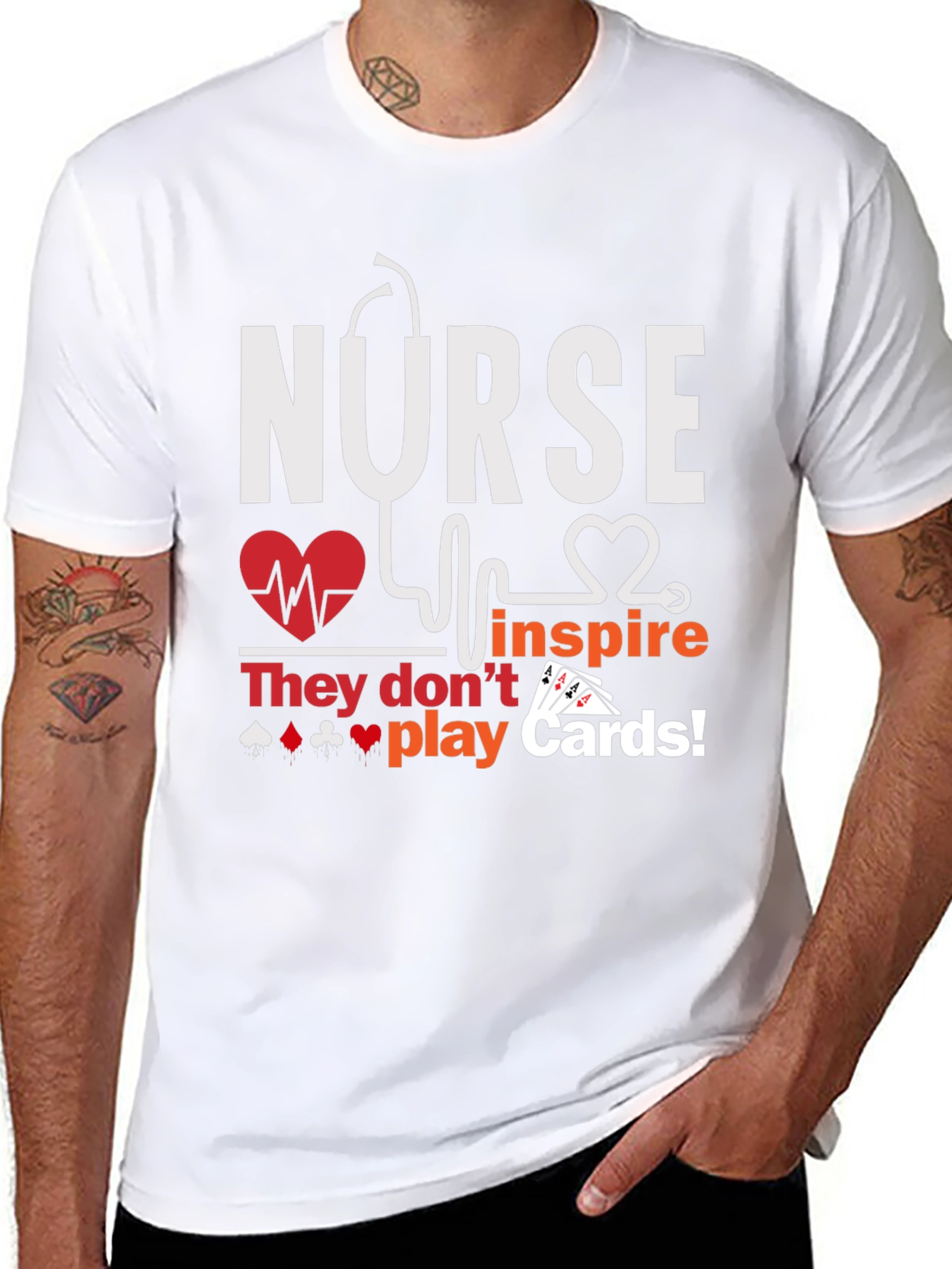 Nurse Inspire T-Shirt - Playing Card Design