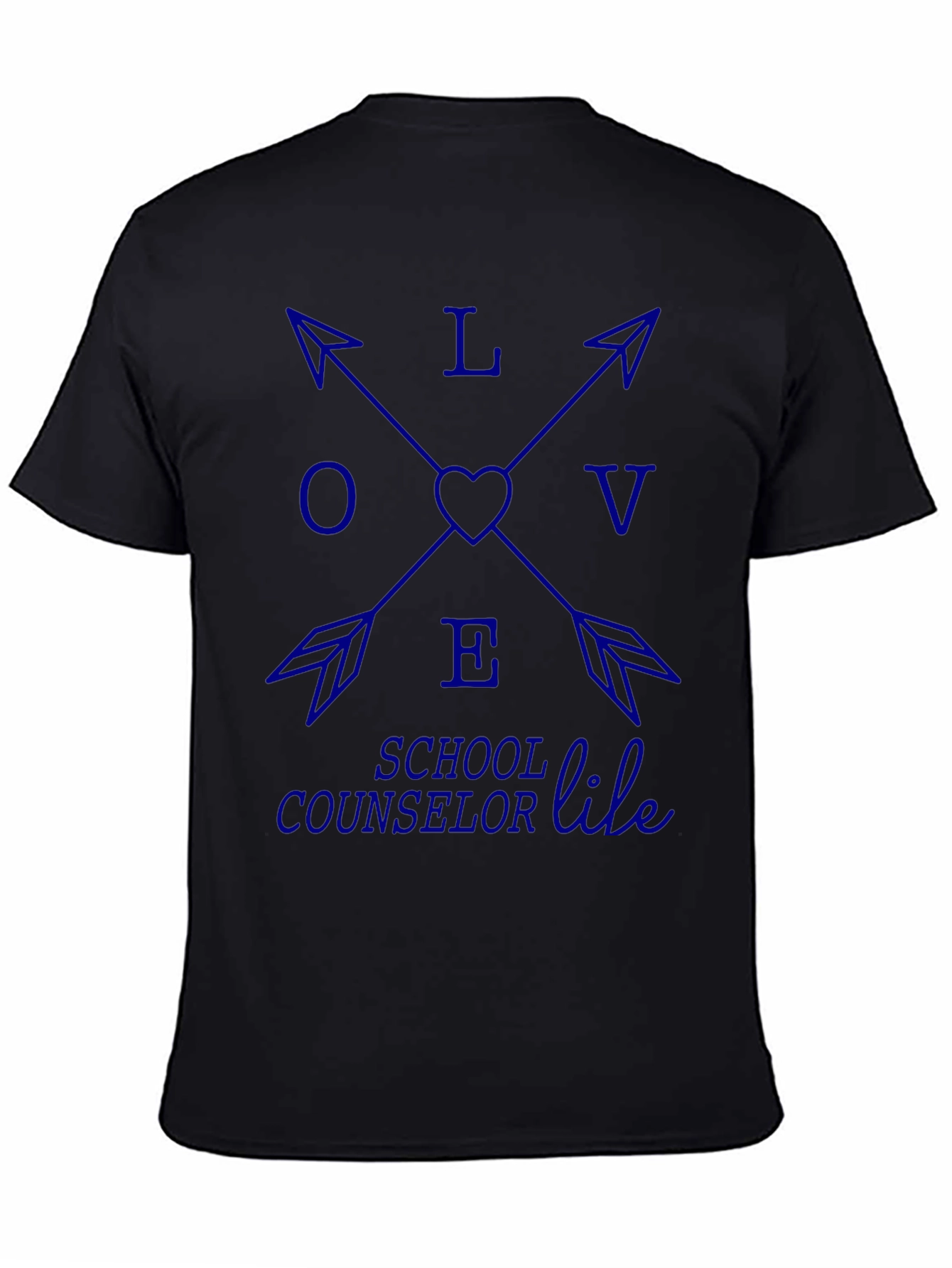 Love School Counselor Life Black Tee