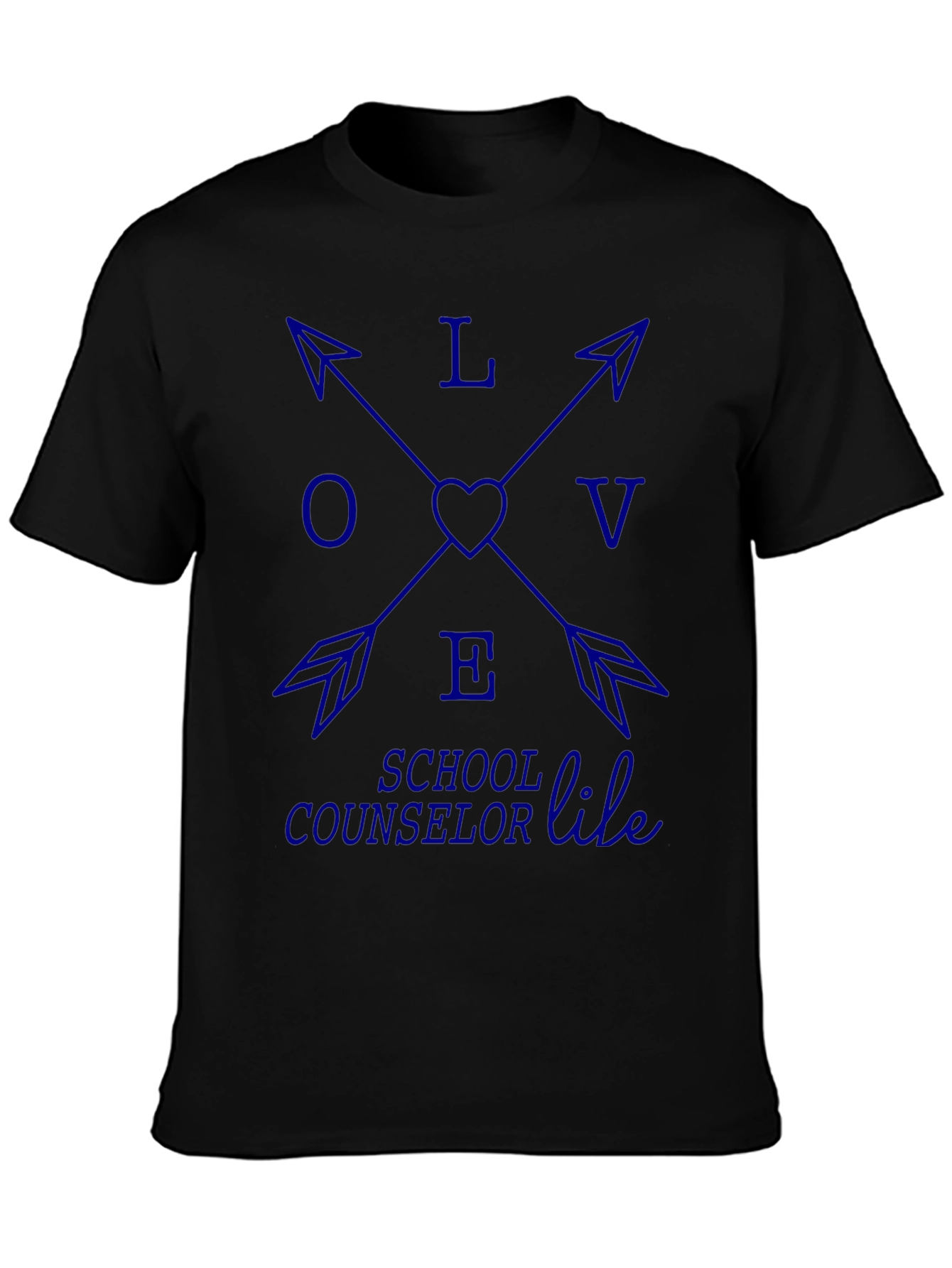 Love School Counselor Life Black Tee