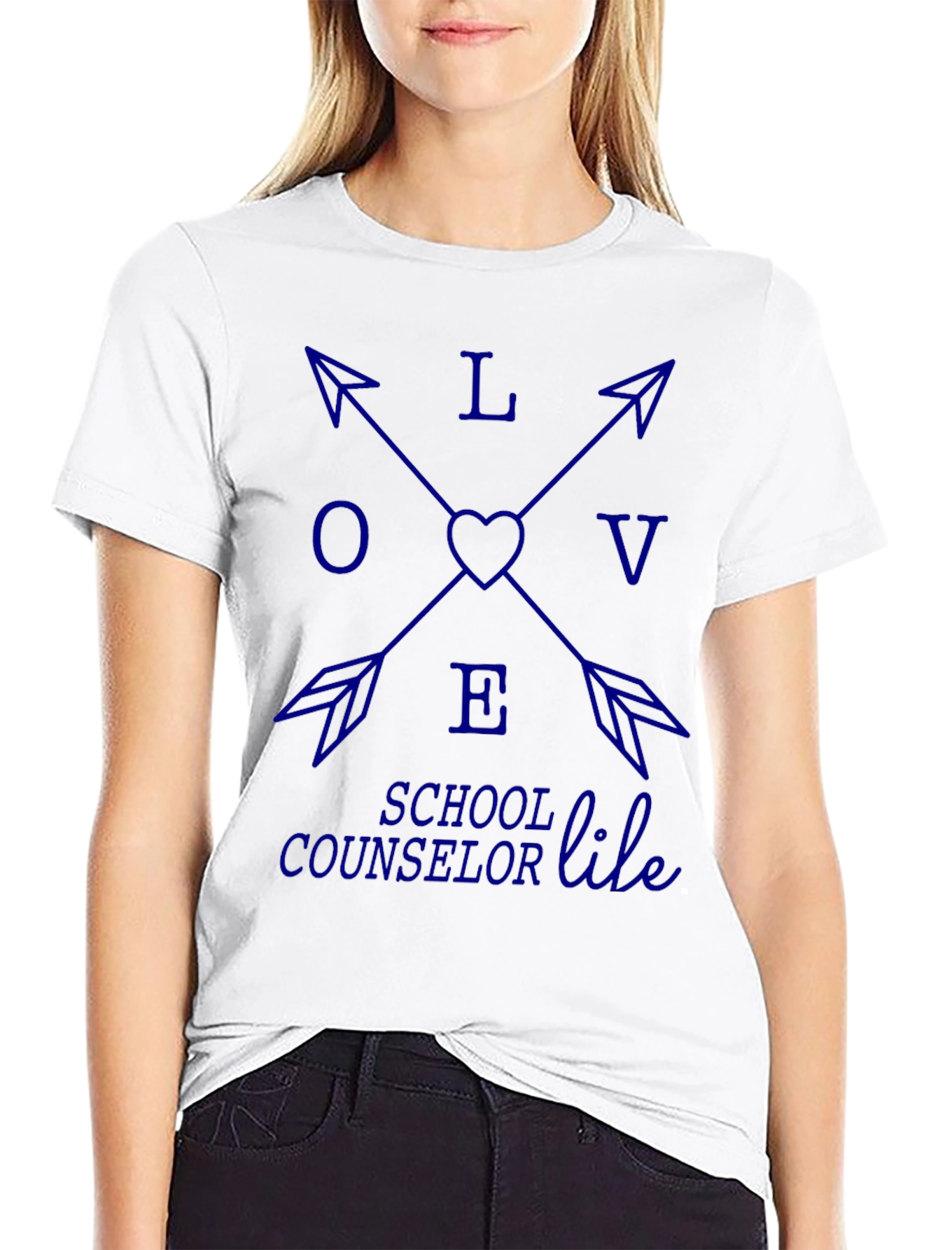 Love School Counselor Life Black Tee