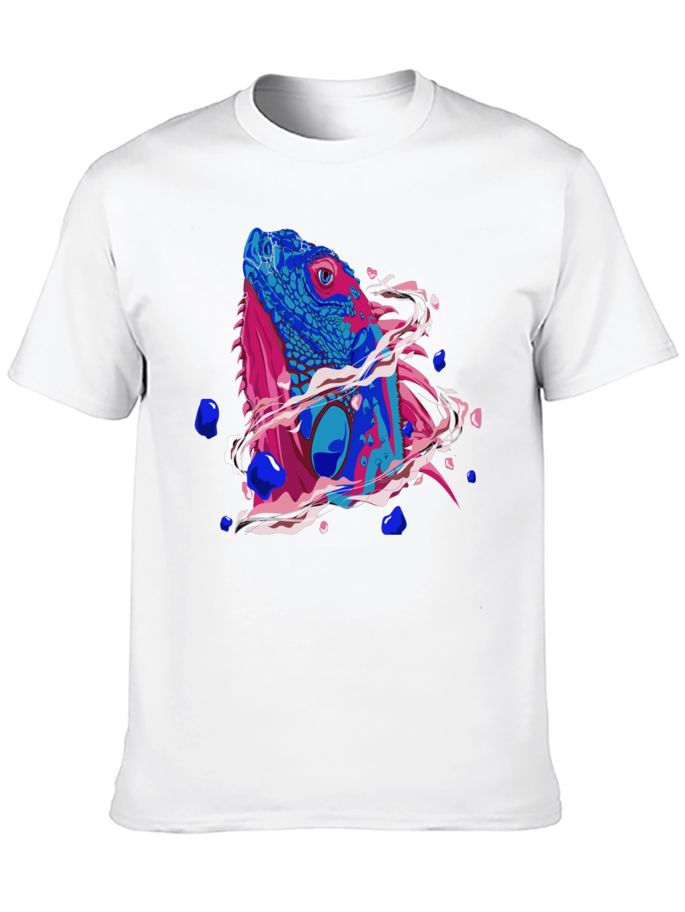 Iguana Graphic Print Mens Black T-Shirt