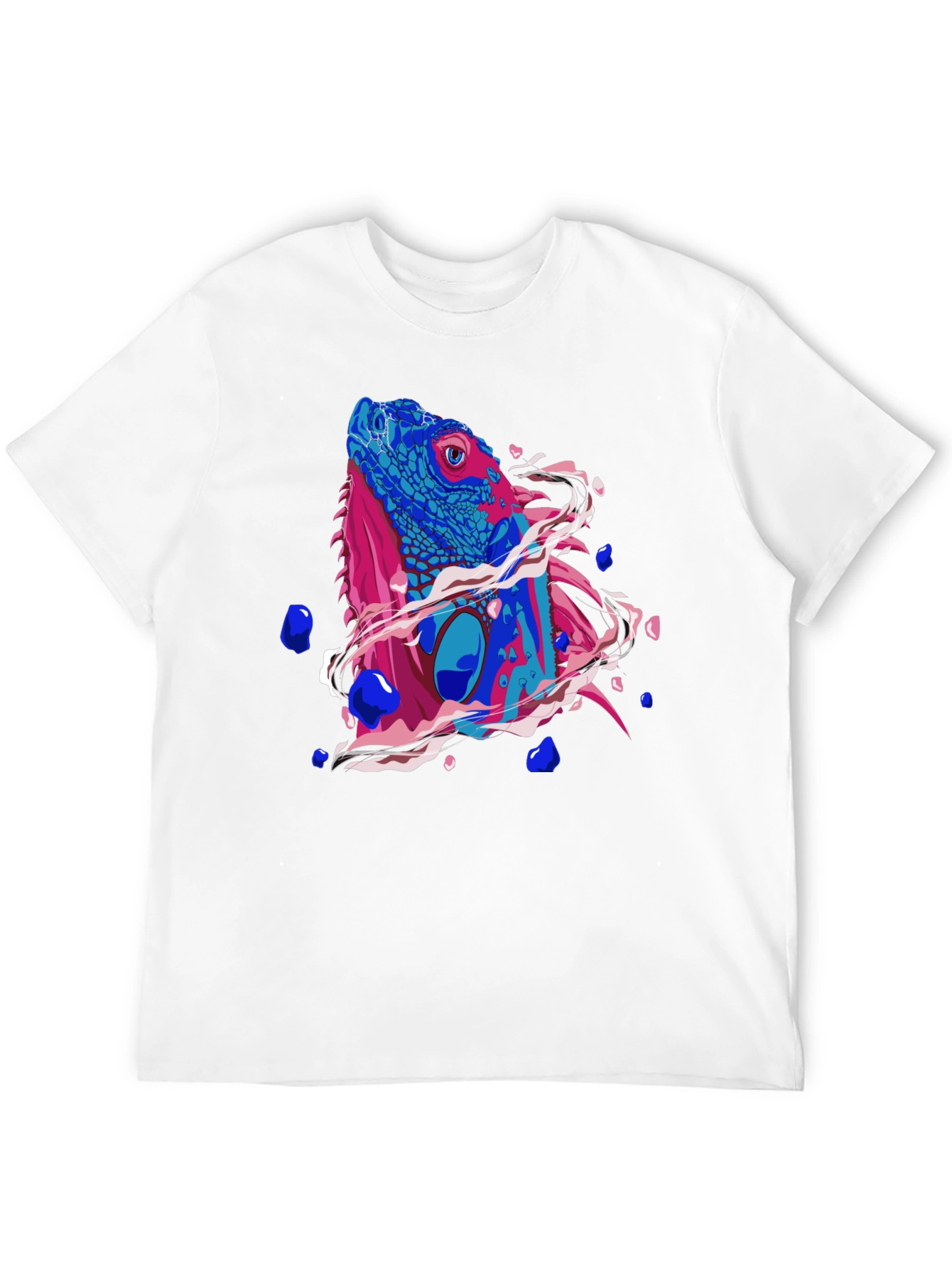 Iguana Graphic Print Mens Black T-Shirt