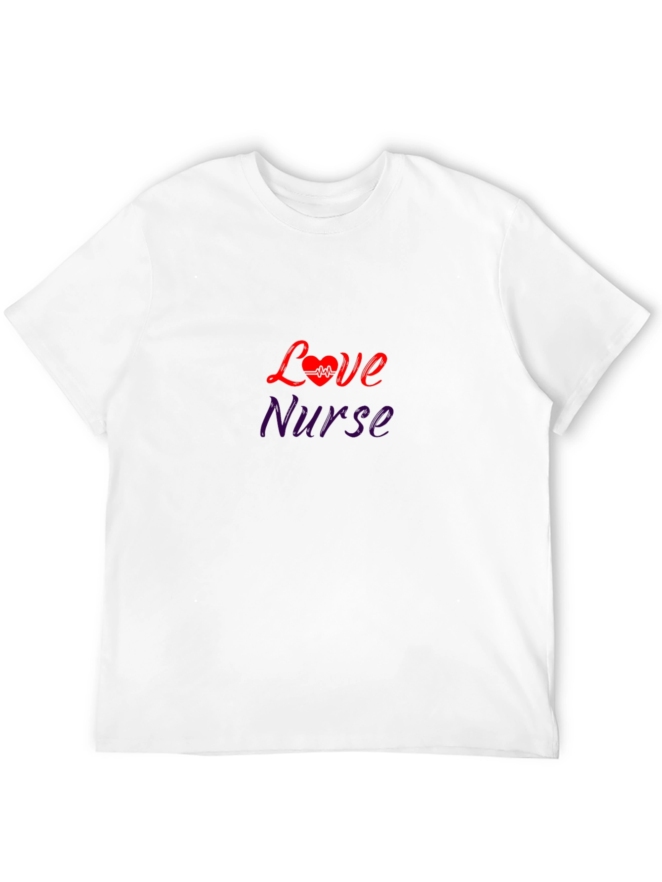 Love Nurse Graphic T-Shirt - Heartbeat Design