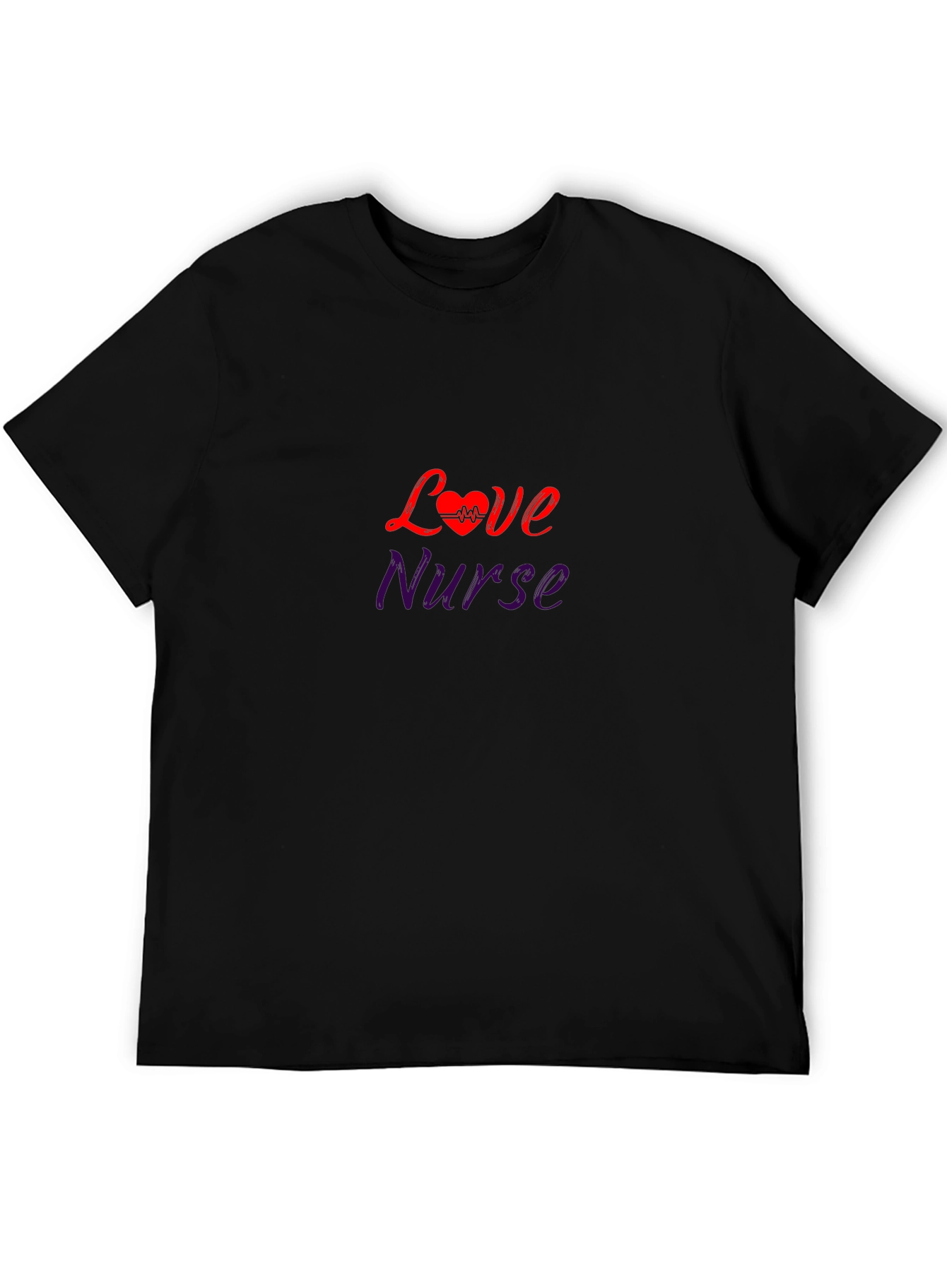 Love Nurse Graphic T-Shirt - Heartbeat Design