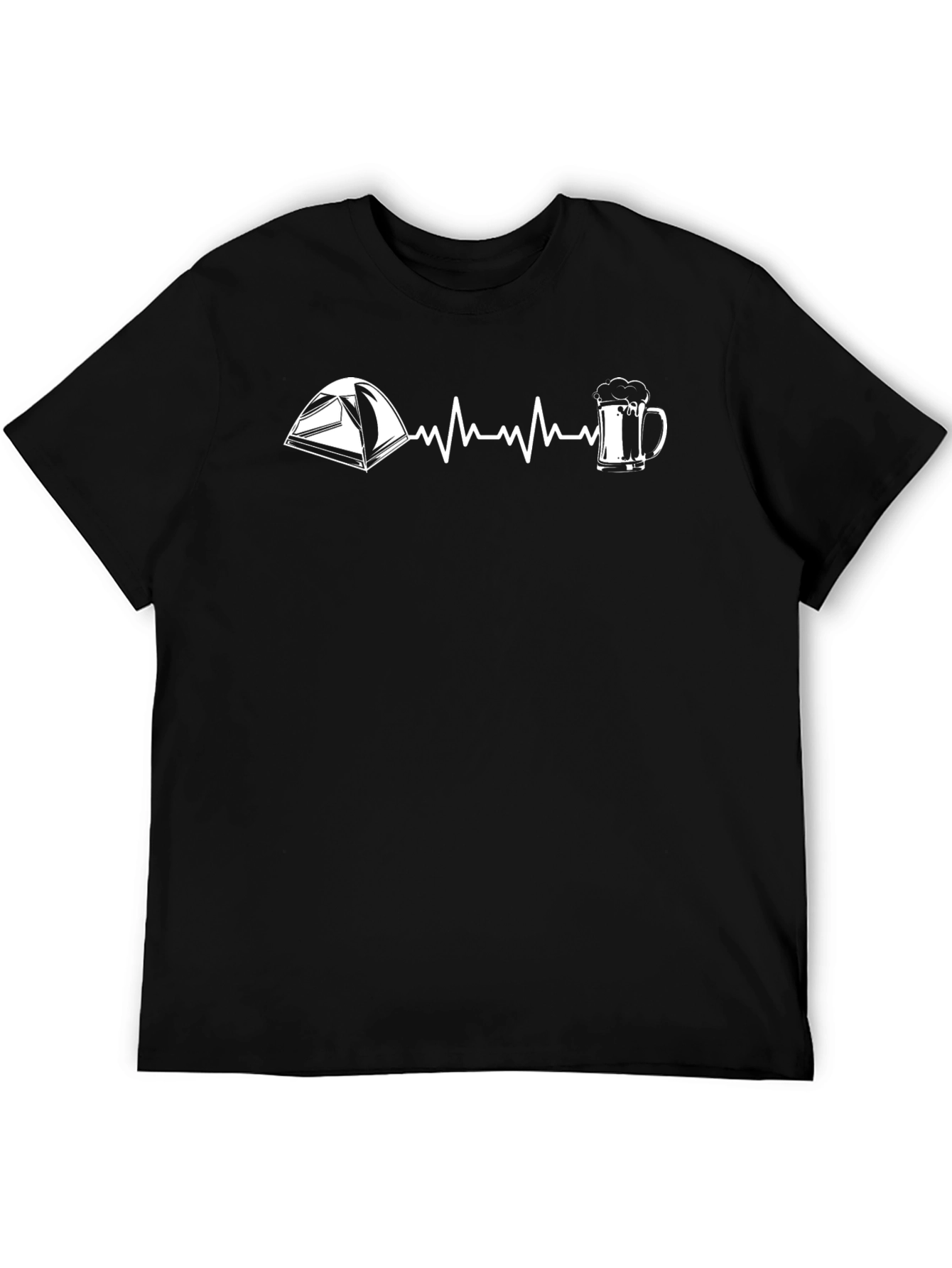 Camping & Beer T-Shirt: Heartbeat Design