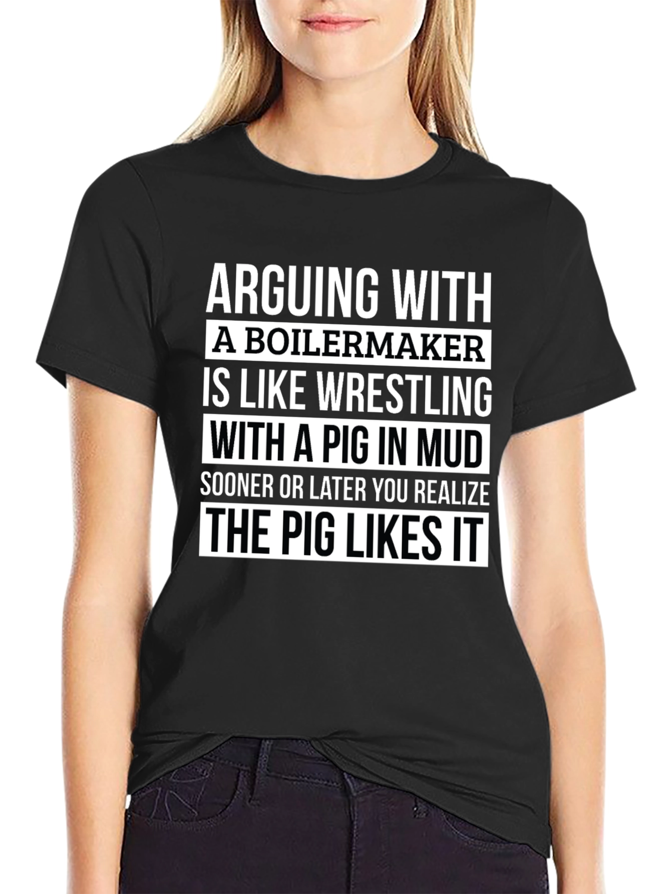 Boilermaker Pig Wrestling T-Shirt Funny Sarcastic Gift