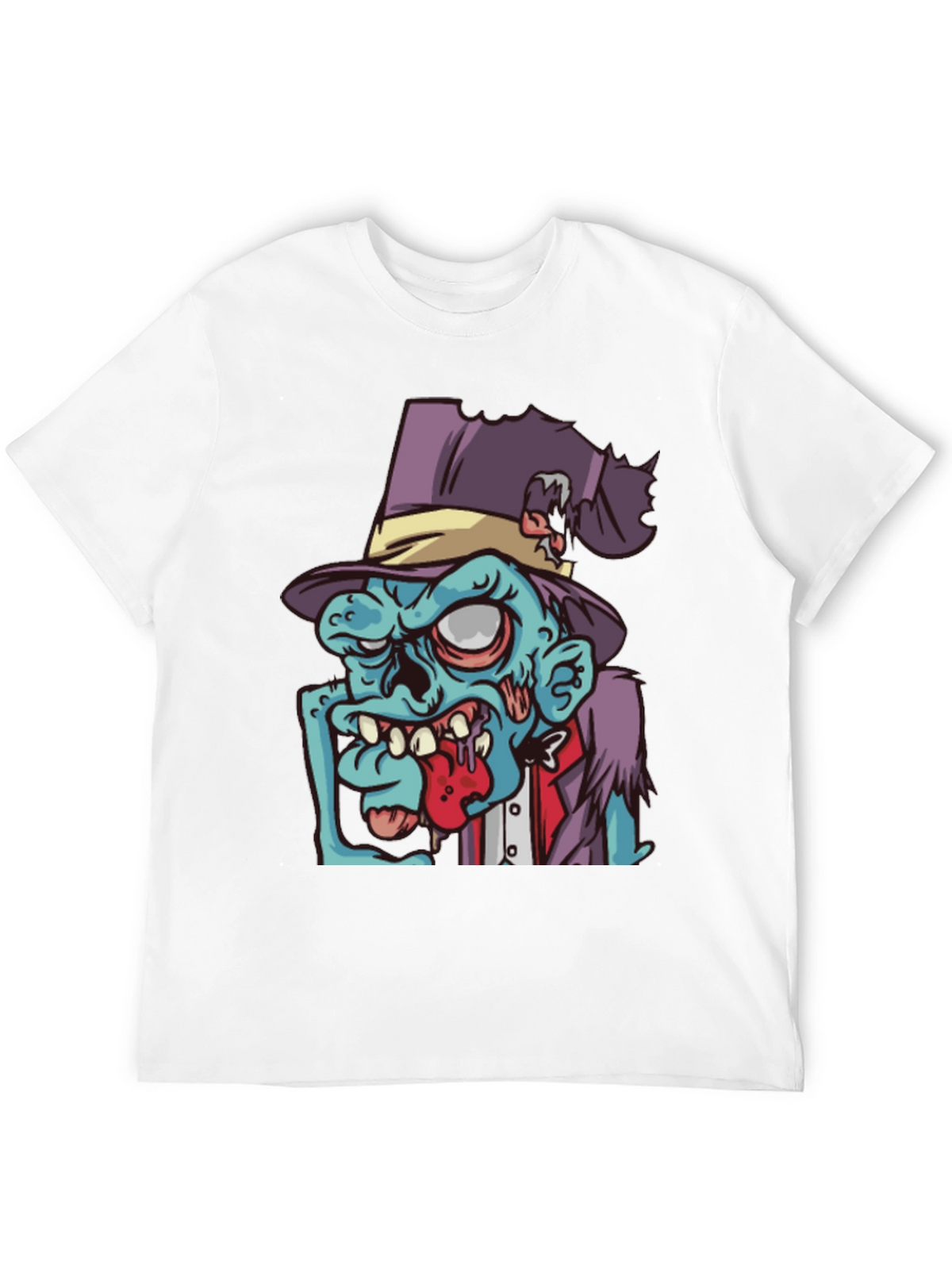 Zombie Cartoon Graphic T-Shirt - Black