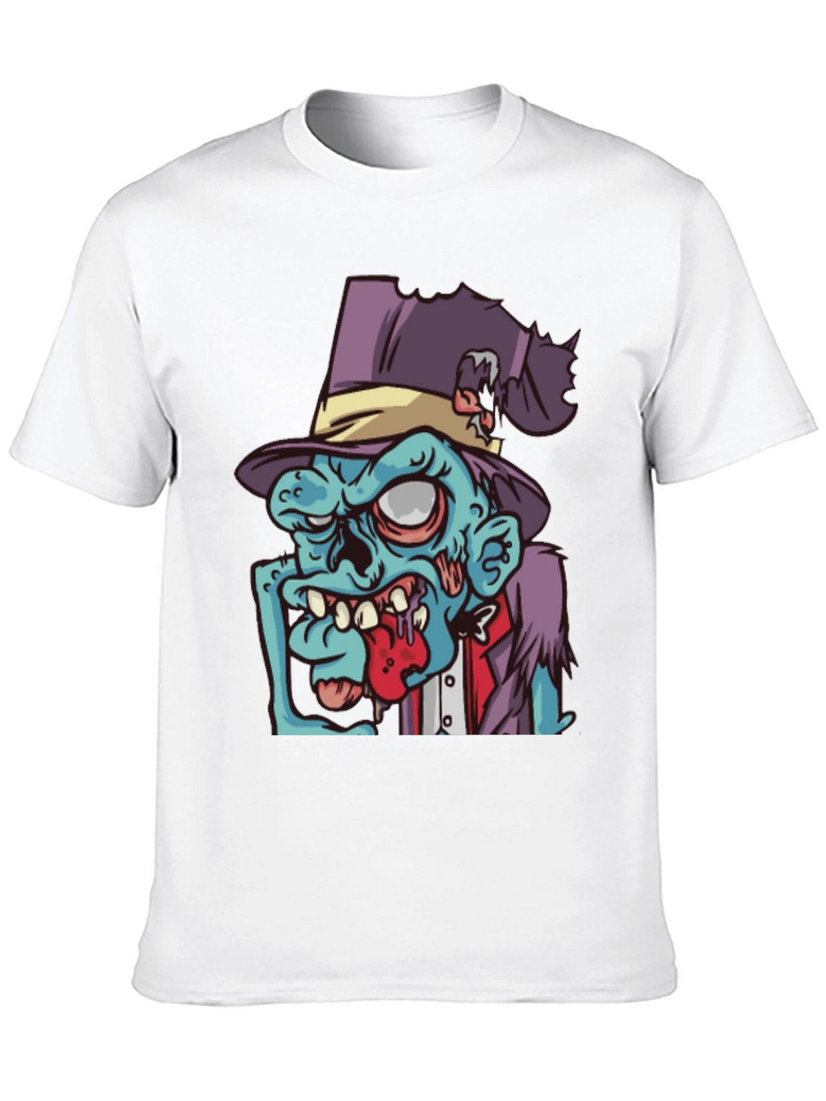 Zombie Cartoon Graphic T-Shirt - Black