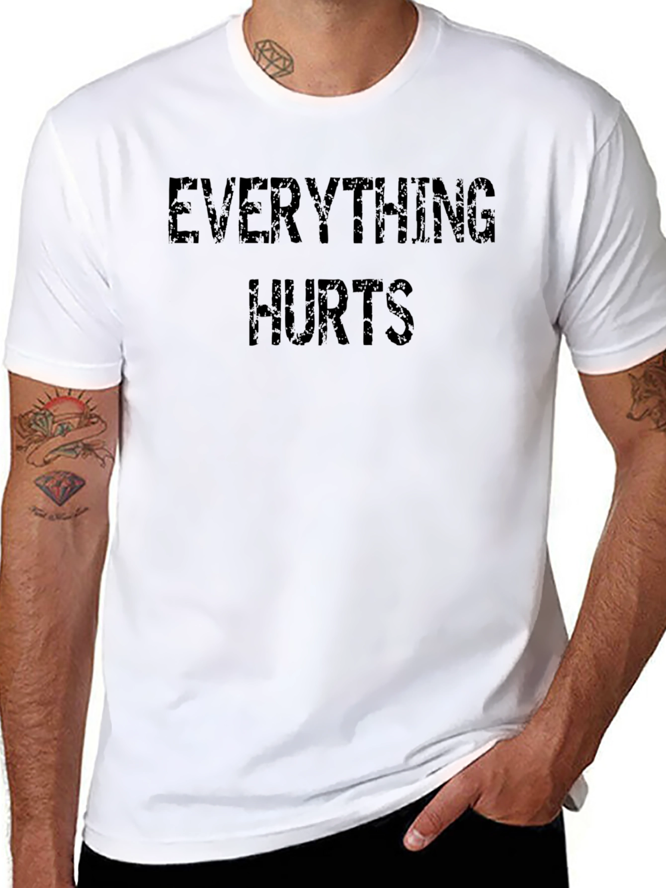 Everything Hurts Black Graphic T-Shirt
