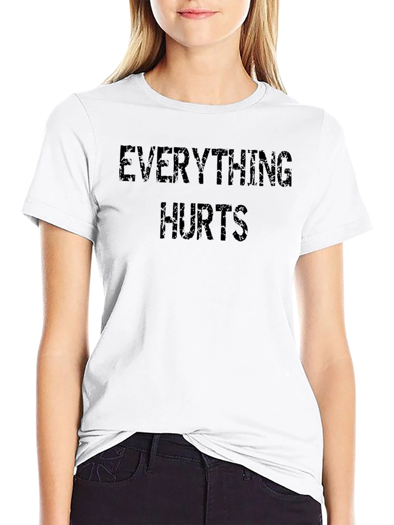 Everything Hurts Black Graphic T-Shirt