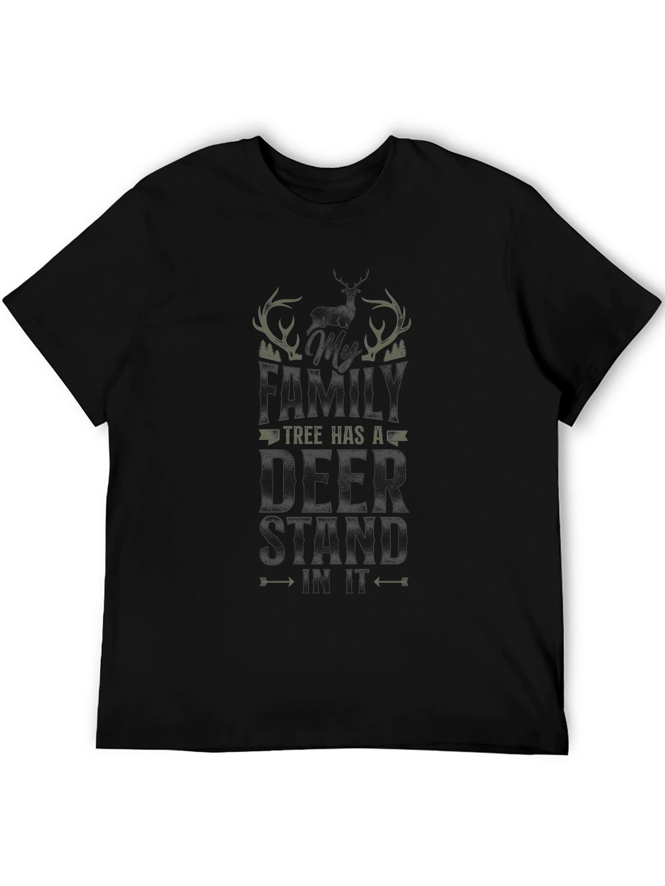 Family Tree Deer Hunting T-Shirt - Black