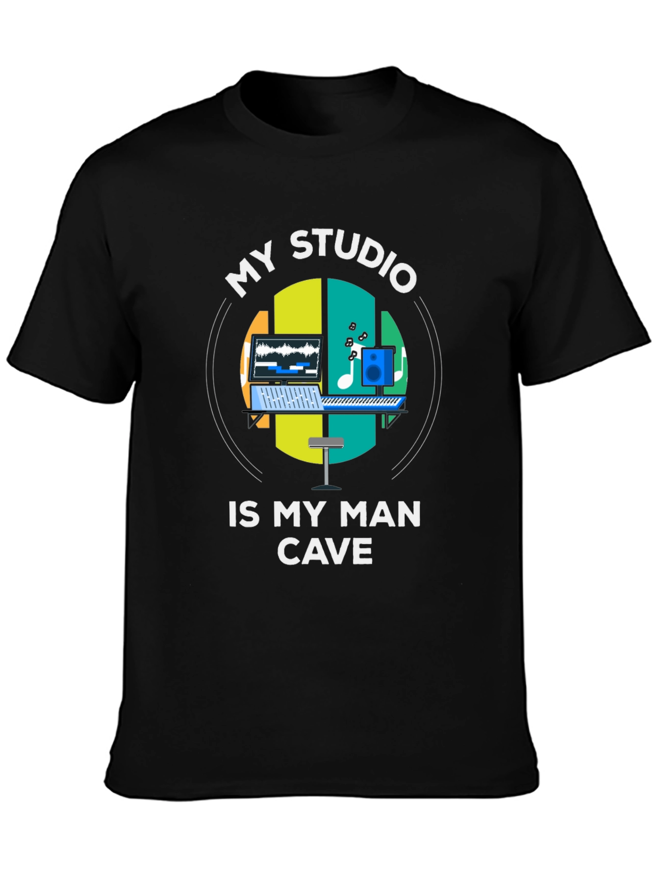 My Studio Is My Man Cave Black T-Shirt