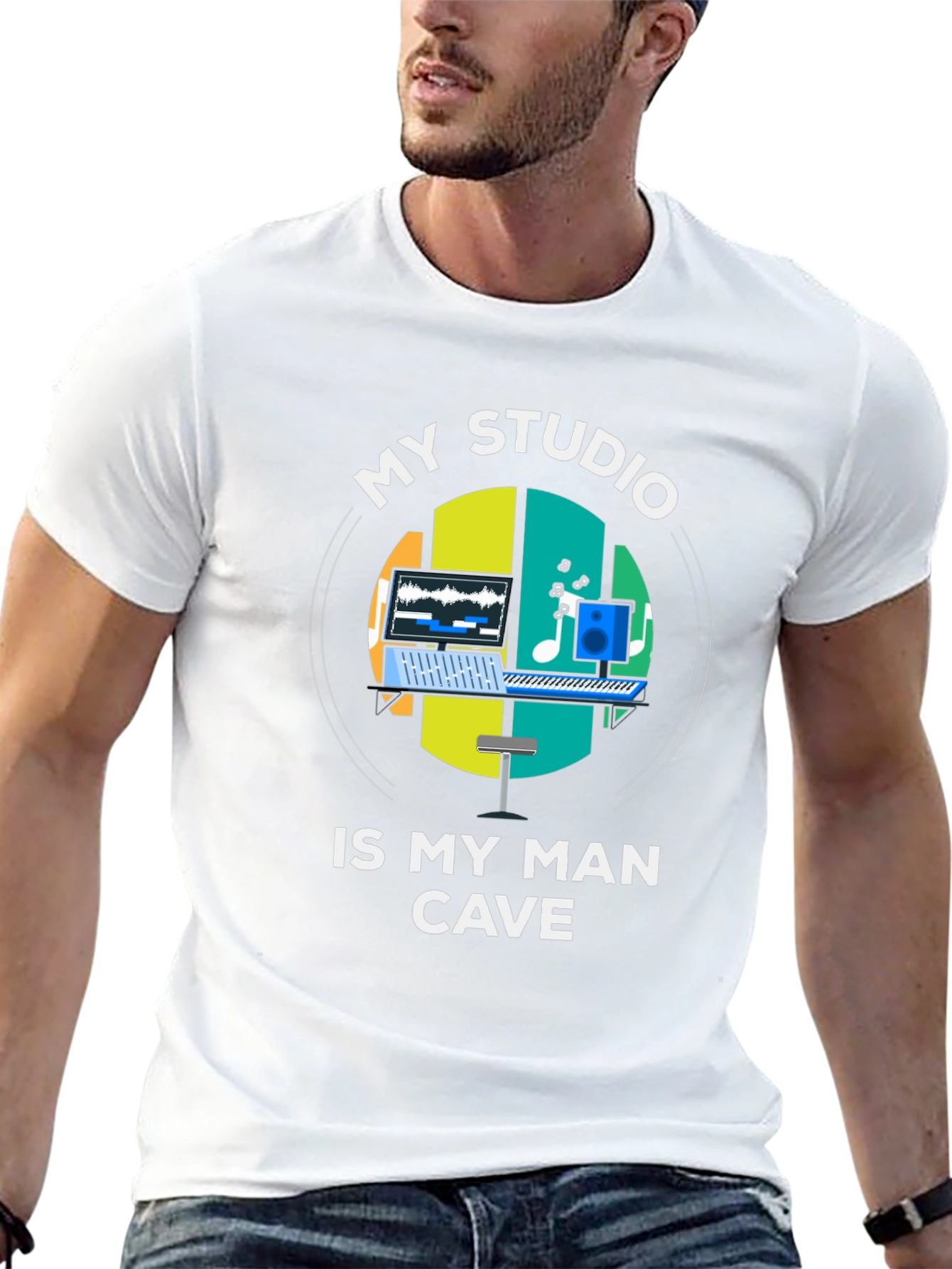 My Studio Is My Man Cave Black T-Shirt