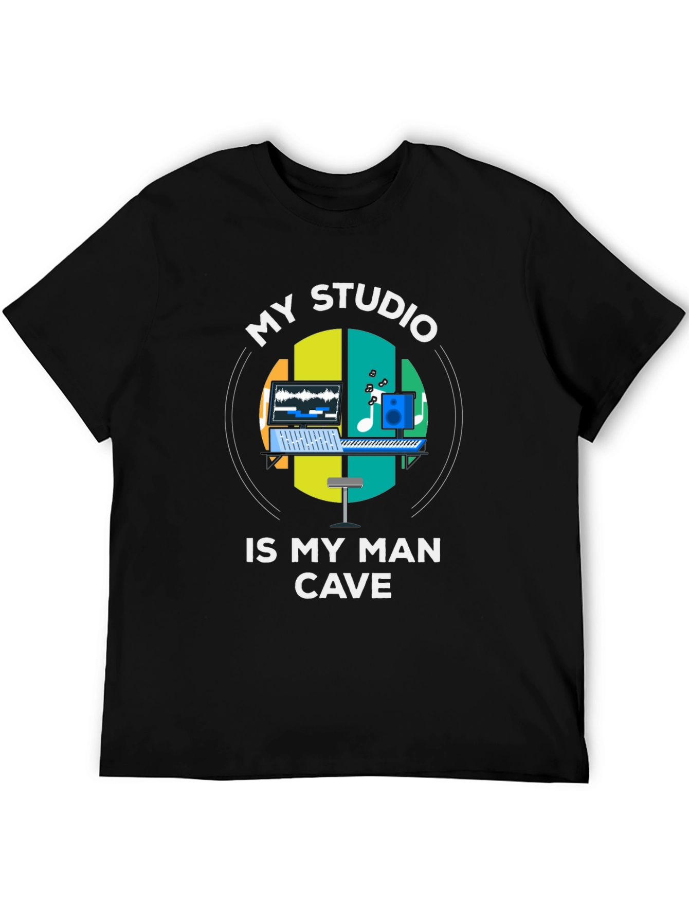 My Studio Is My Man Cave Black T-Shirt