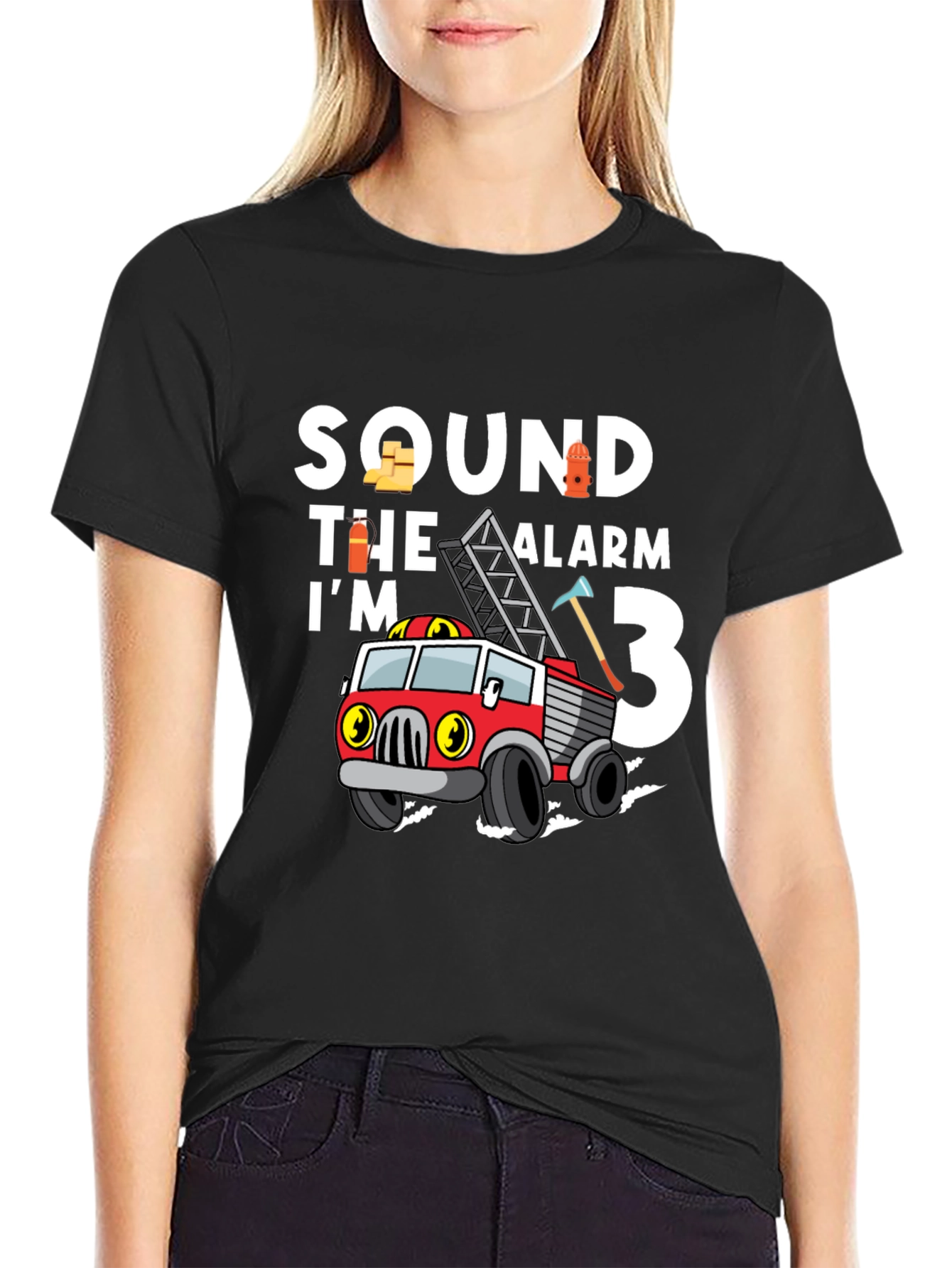 Fire Truck Birthday T-Shirt - Im 3 Design