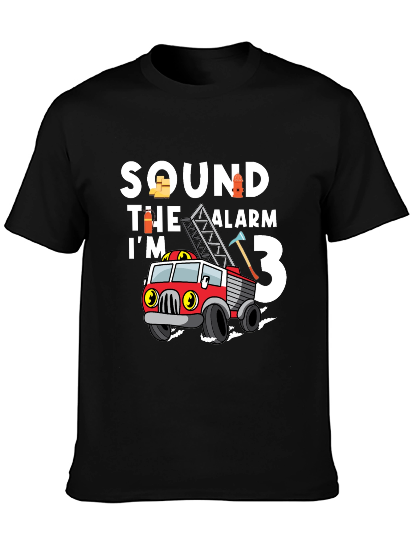 Fire Truck Birthday T-Shirt - Im 3 Design