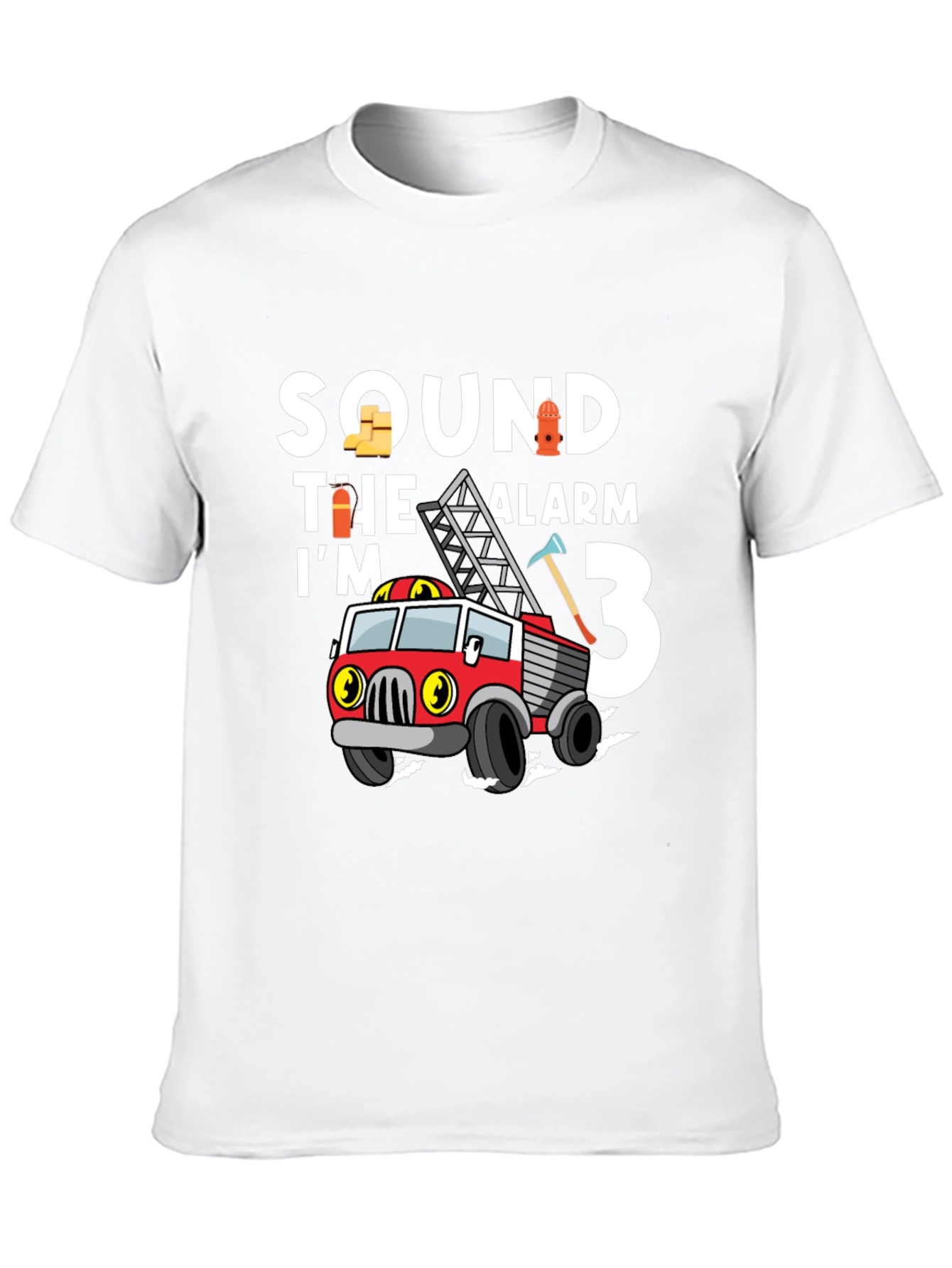 Fire Truck Birthday T-Shirt - Im 3 Design