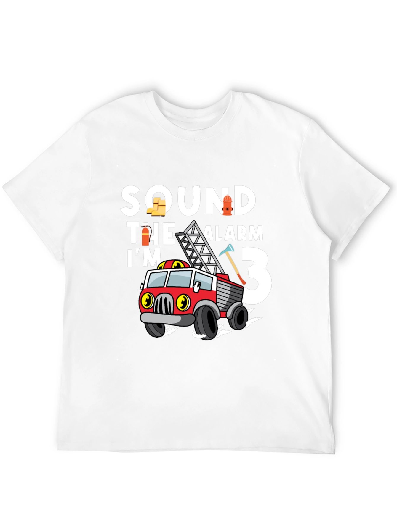 Fire Truck Birthday T-Shirt - Im 3 Design