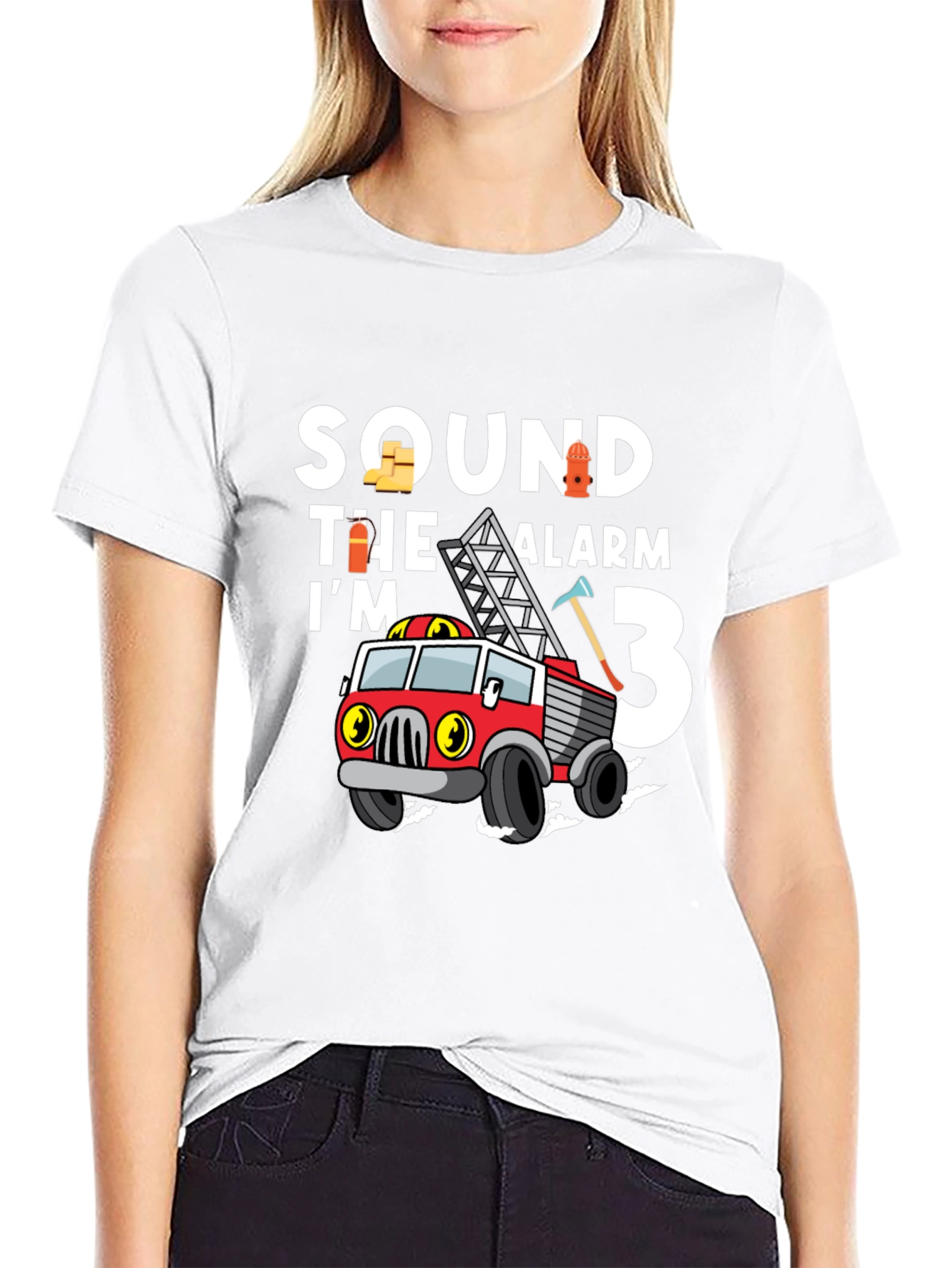 Fire Truck Birthday T-Shirt - Im 3 Design